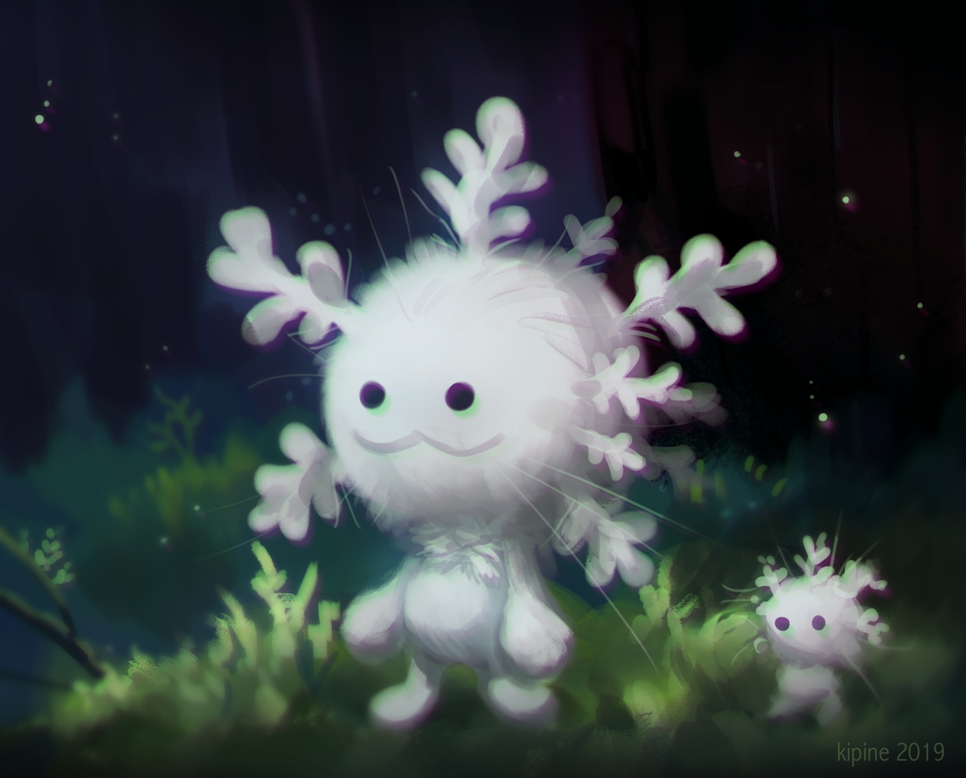 Fantasy creature in a dark forest HD Wallpaper