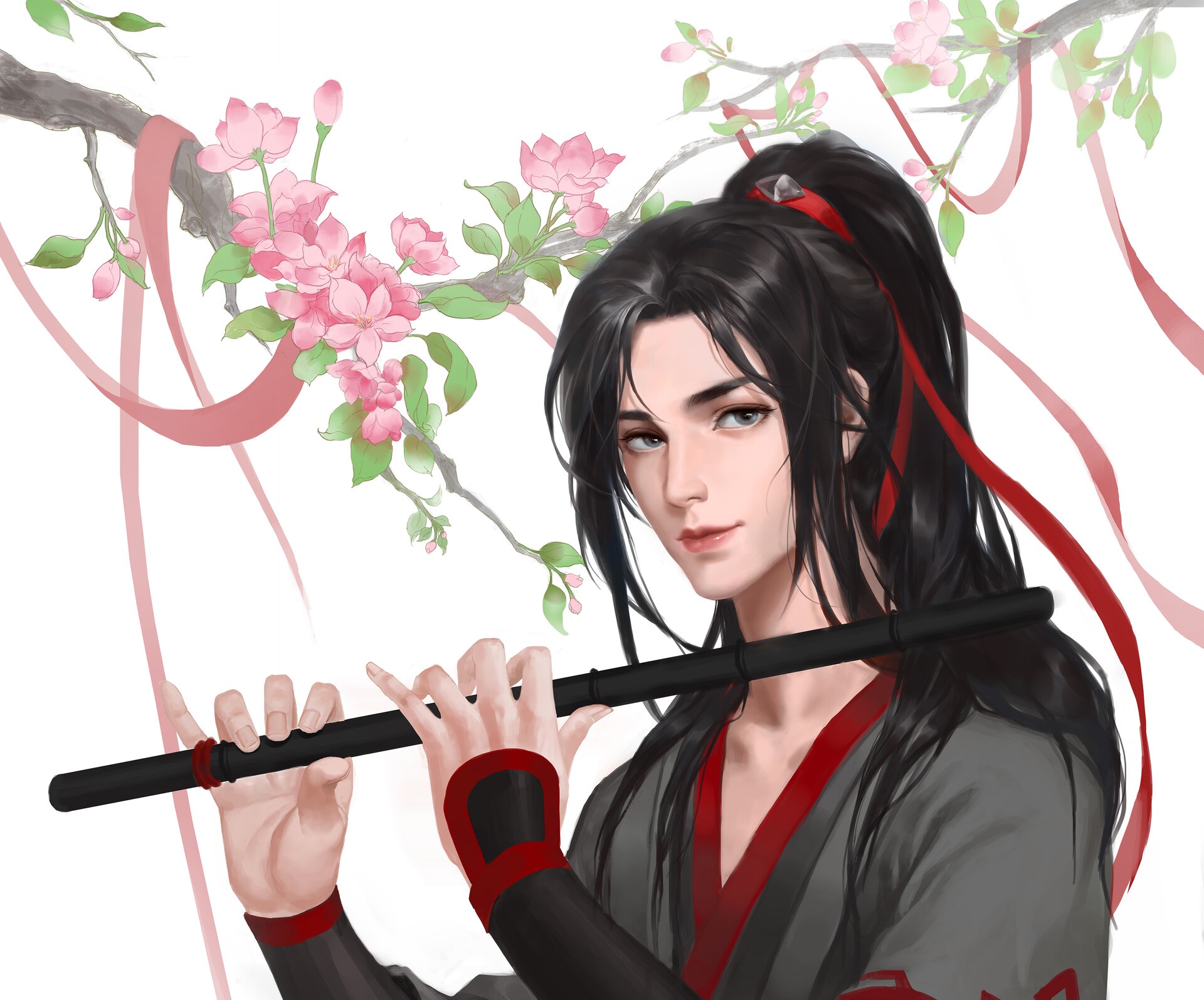 Wei Wuxian from Mo Dao Zu Shi playing a flute HD Wallpaper