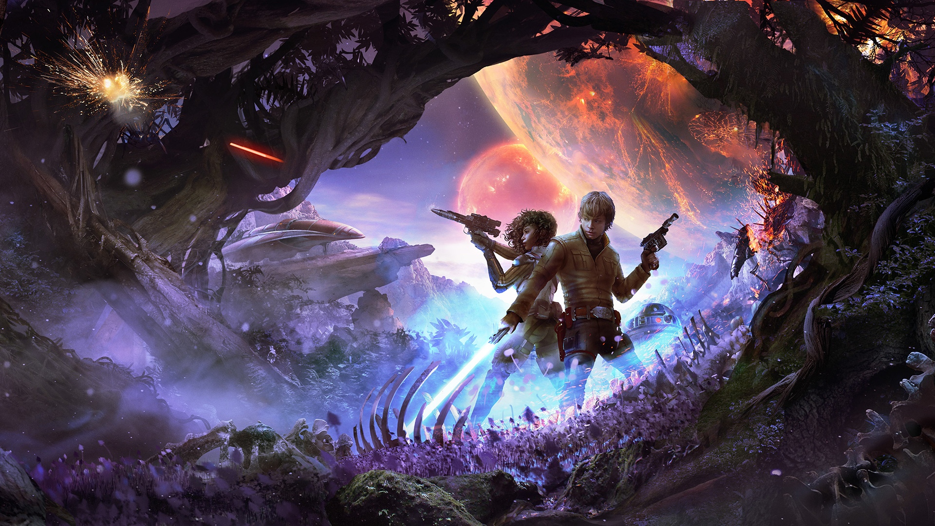 Luke Skywalker and Princess Leia from Star Wars HD Wallpaper