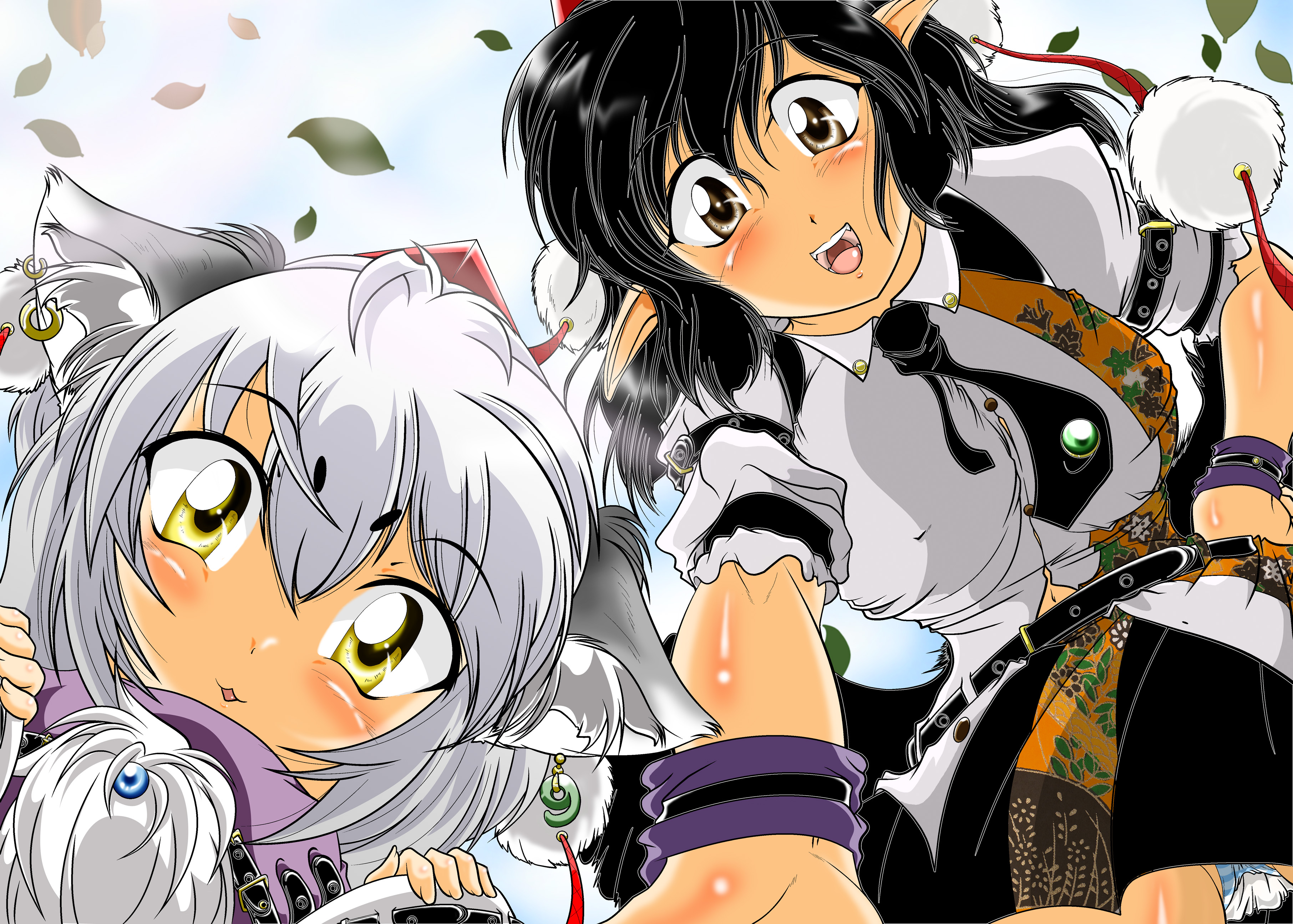 Momiji Inubashiri and Aya Shameimaru from Touhou HD Wallpaper