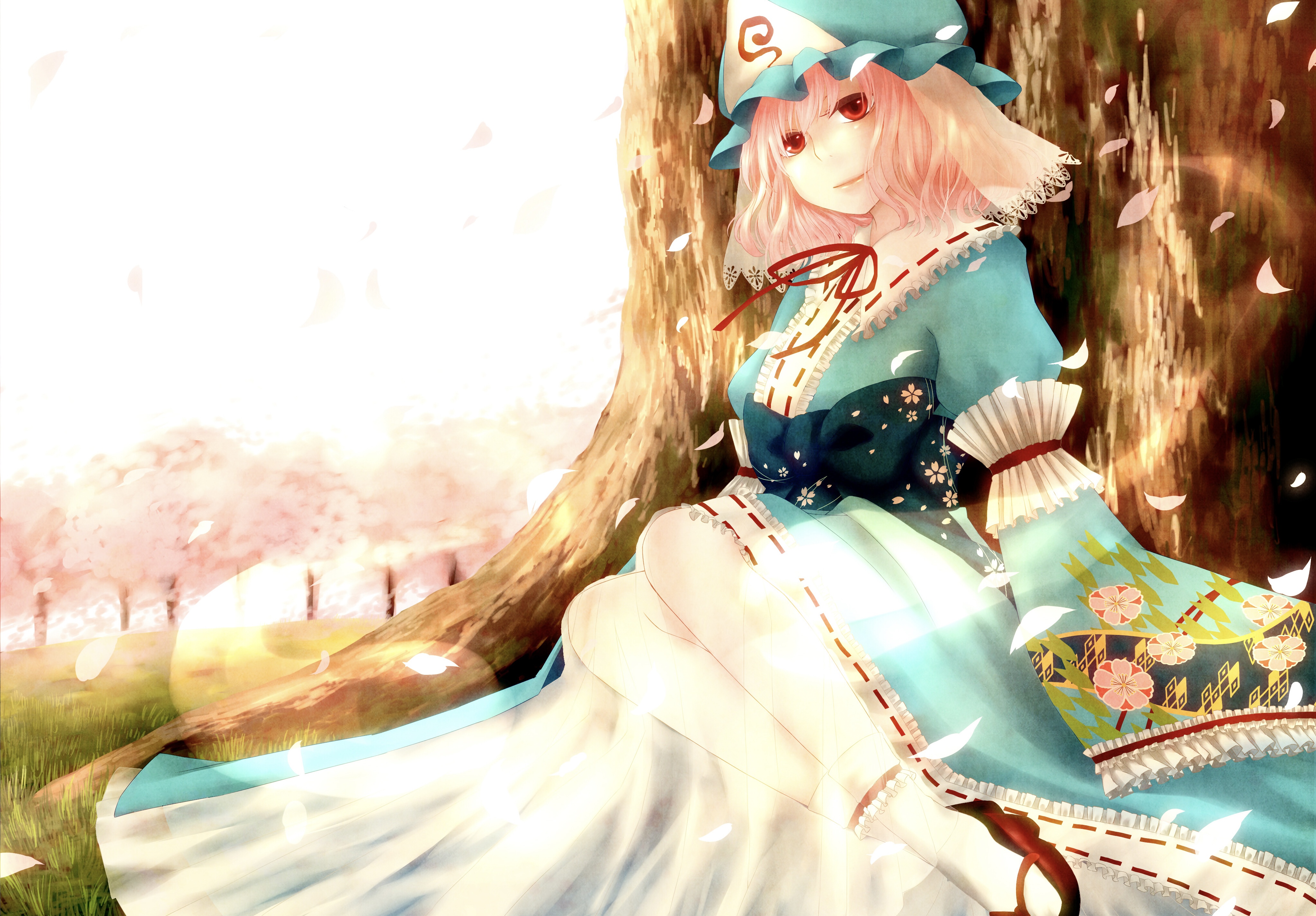 Yuyuko Saigyouji from Touhou 4K HD Wallpaper