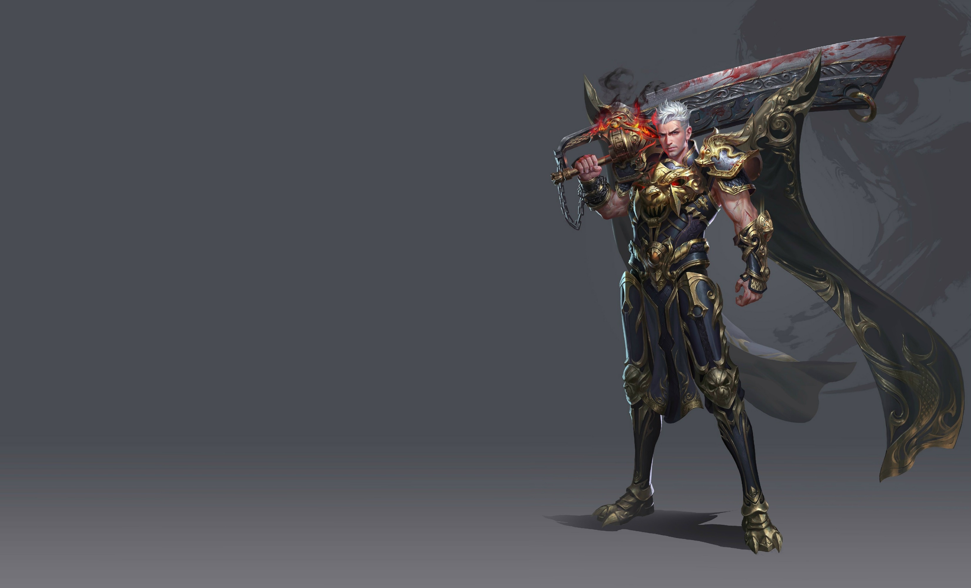 Fantasy warrior with a large sword HD Wallpaper