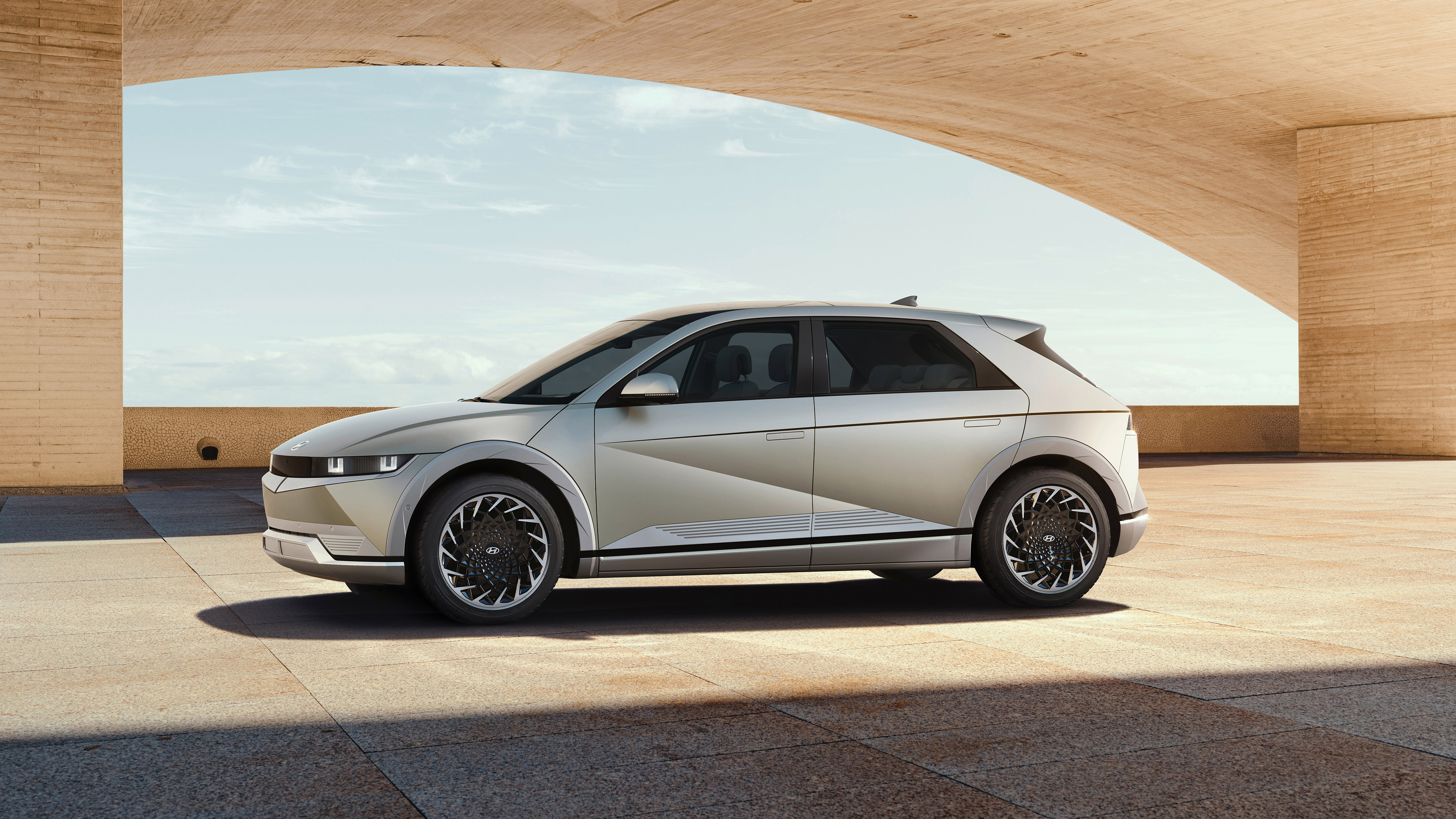 Silver Hyundai Ioniq 5 4K HD Wallpaper