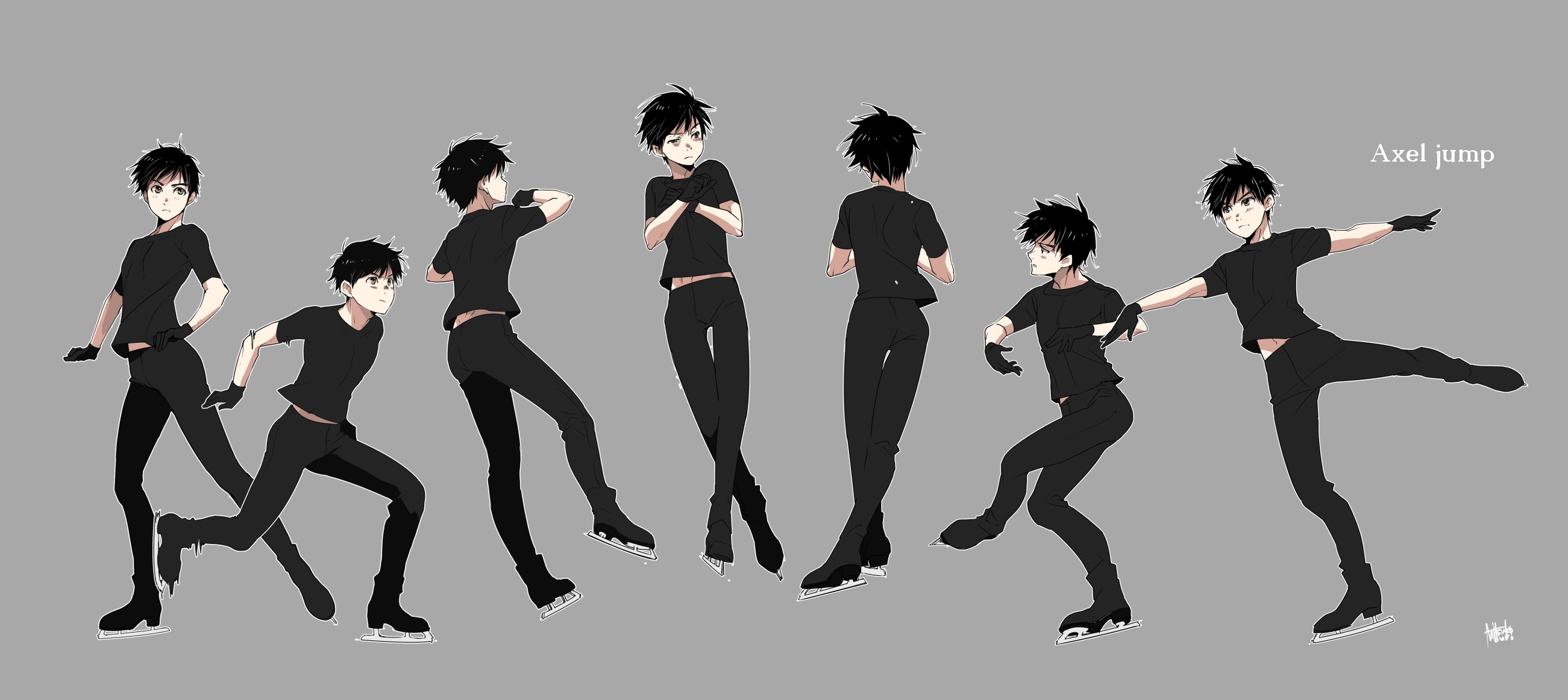 Yuuri Katsuki from Yuri!!! On Ice performing an Axel jump HD Wallpaper