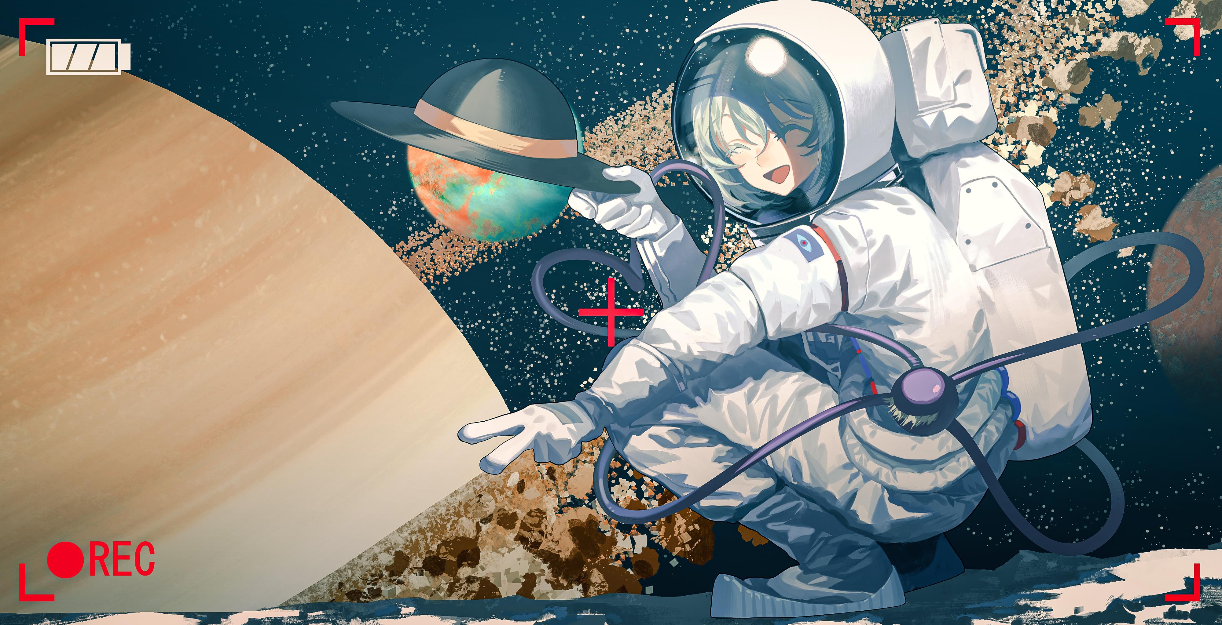 Koishi Komeiji from Touhou in space HD Wallpaper