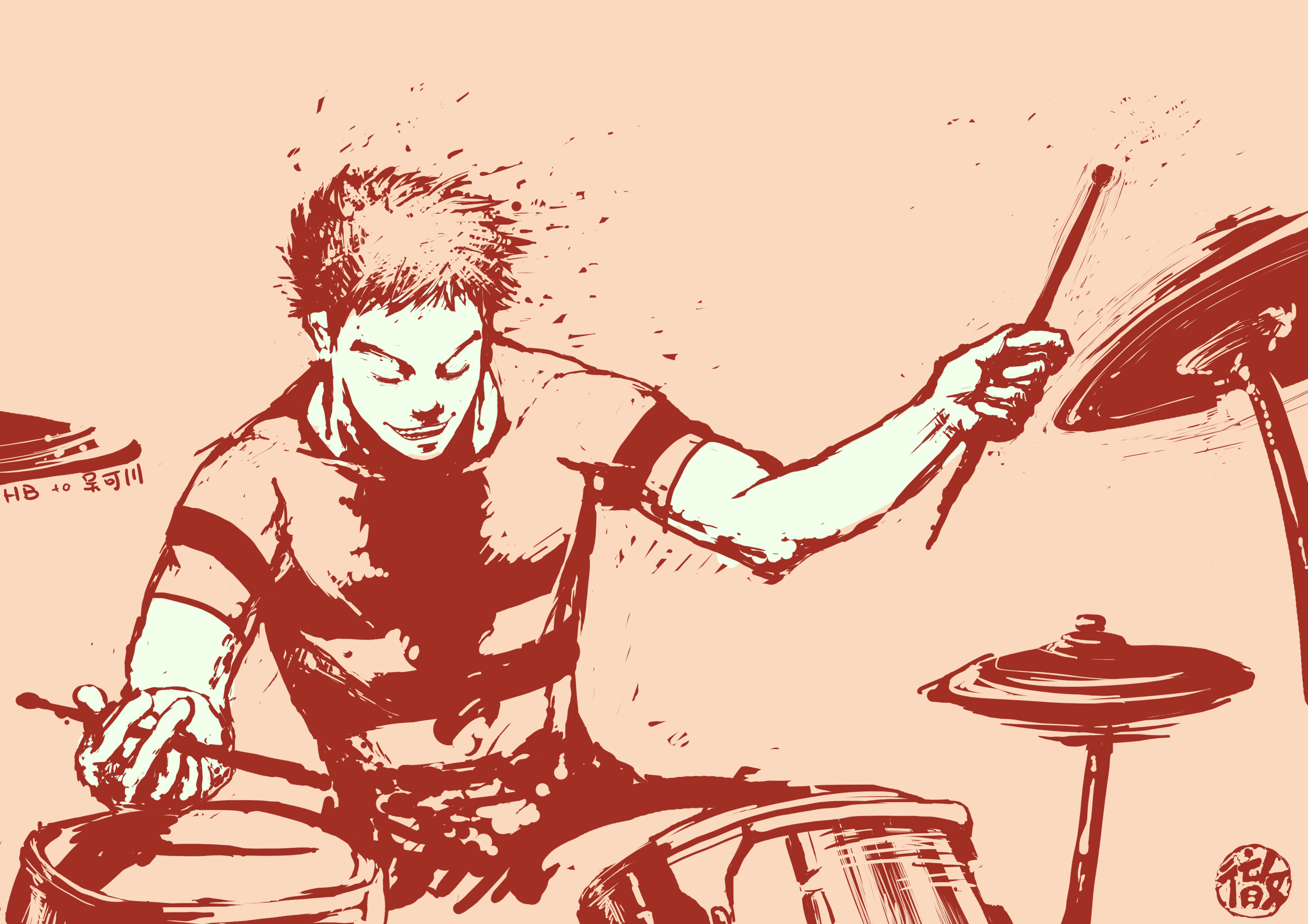 Sentarō Kawabuchi from Kids On The Slope drumming HD Wallpaper