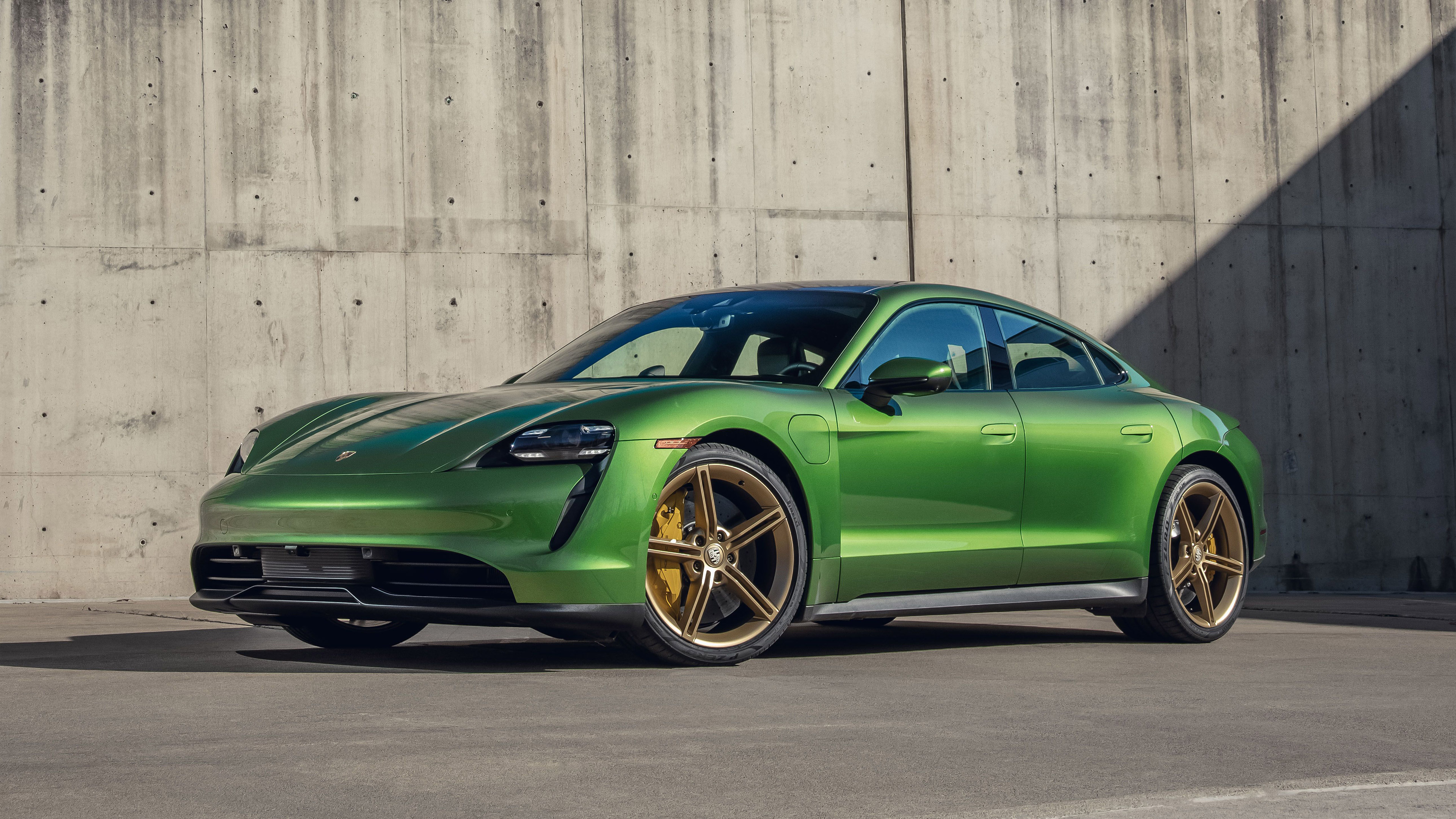 Green Porsche Taycan 4S 4K HD Wallpaper