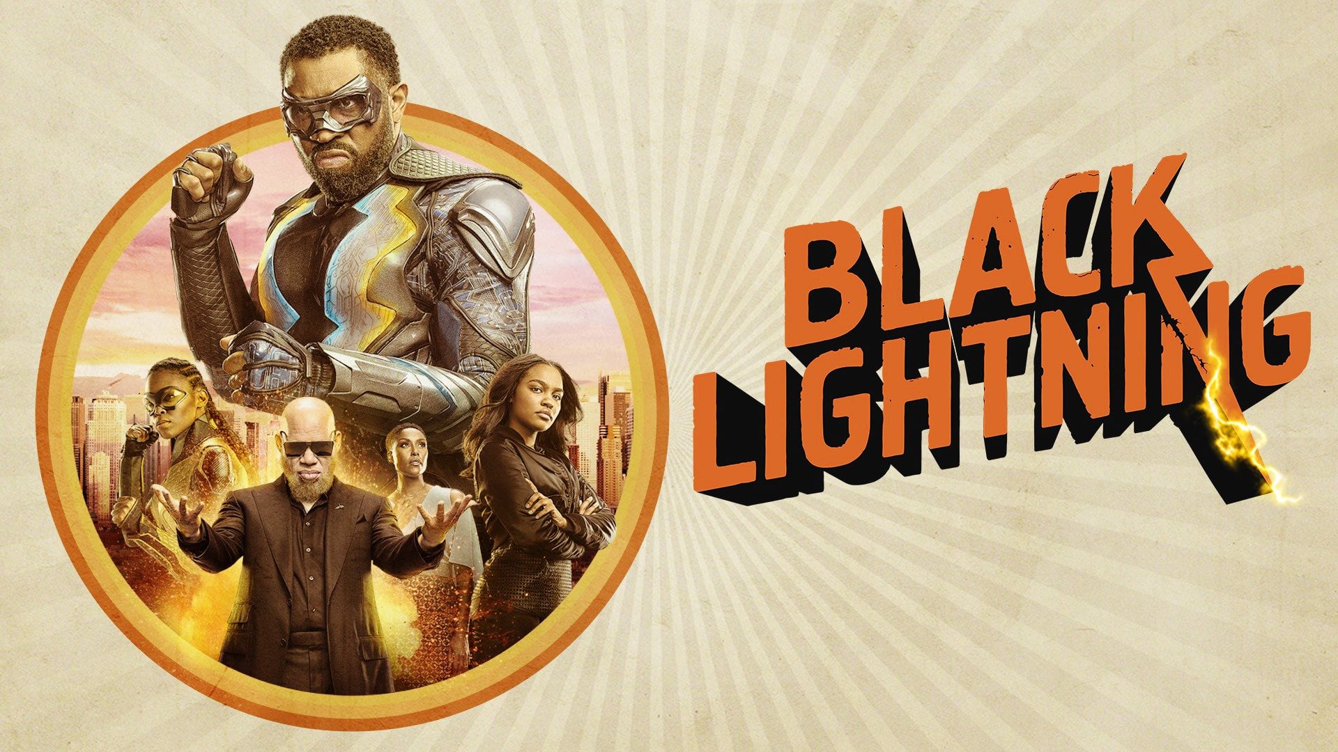 Black Lightning characters and logo HD Wallpaper