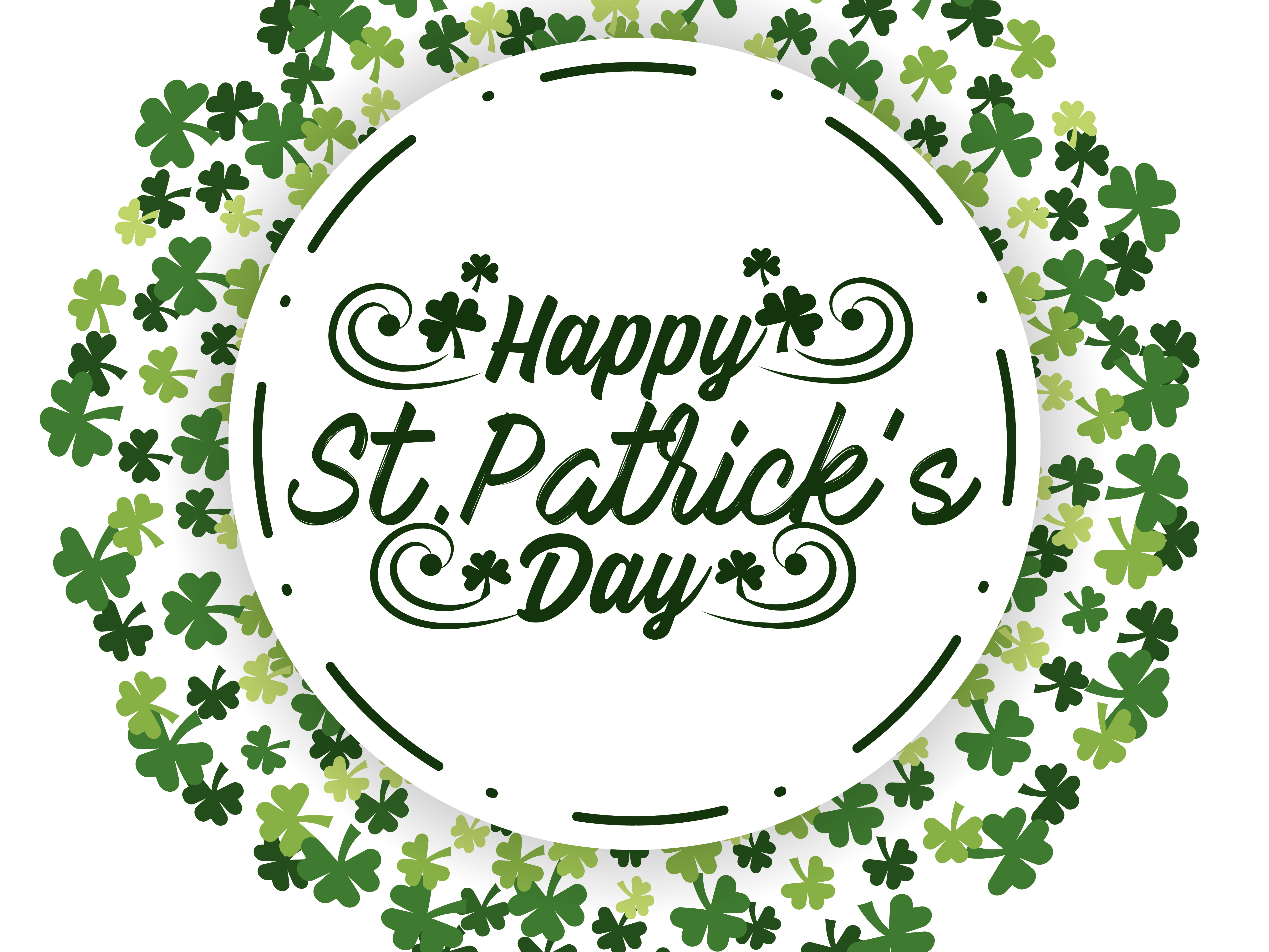 Happy St. Patrick's Day Clover Design HD Wallpaper