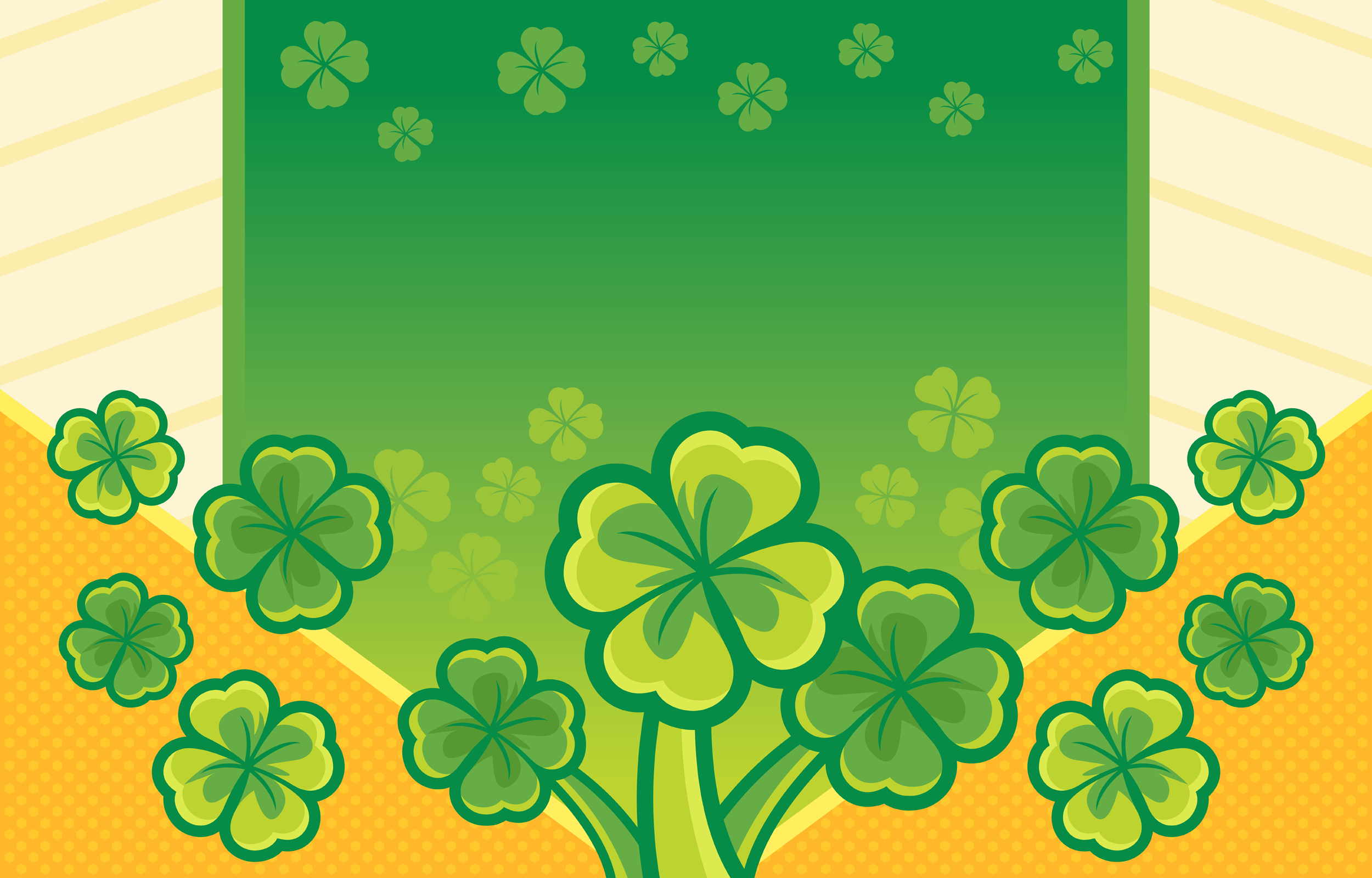 St. Patrick's Day background with clovers HD Wallpaper