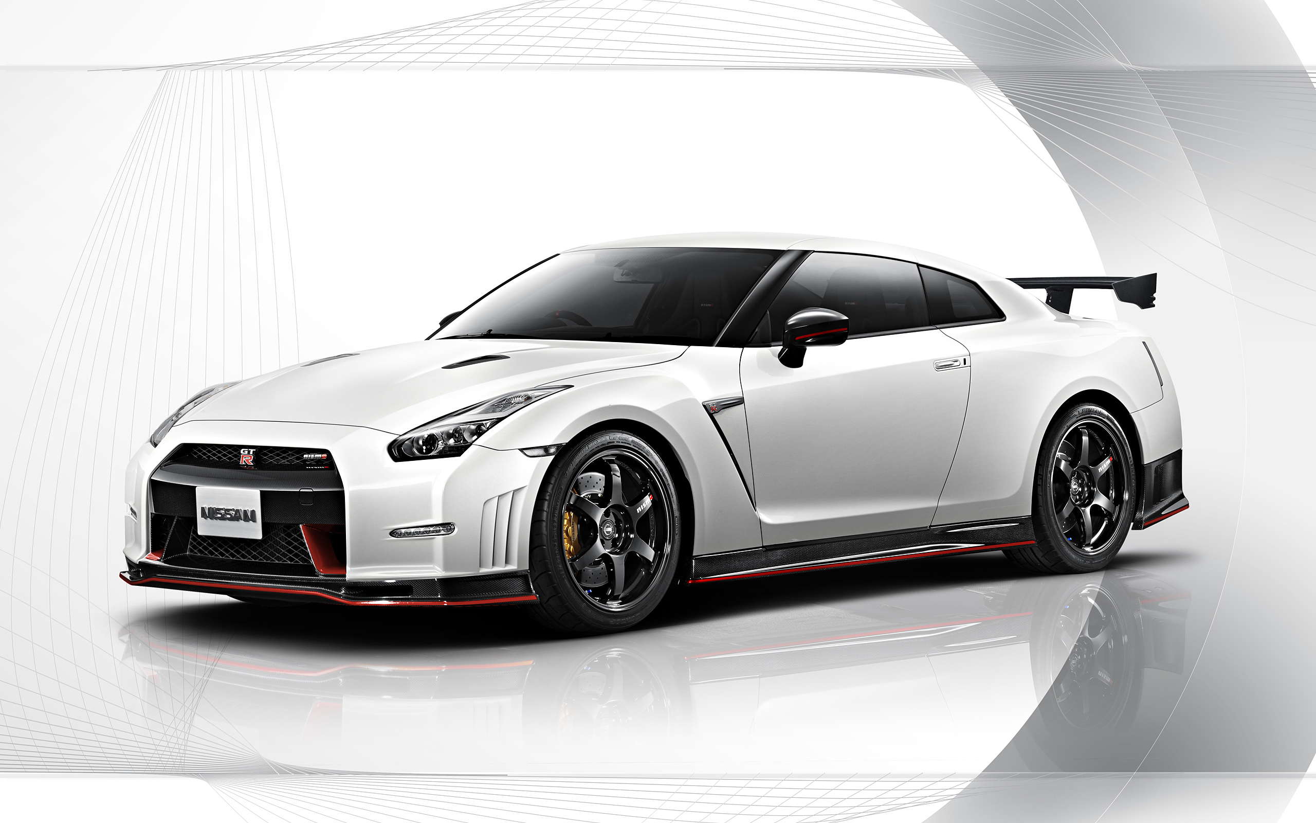 White Nissan GT-R Nismo with Red Accents HD Wallpaper