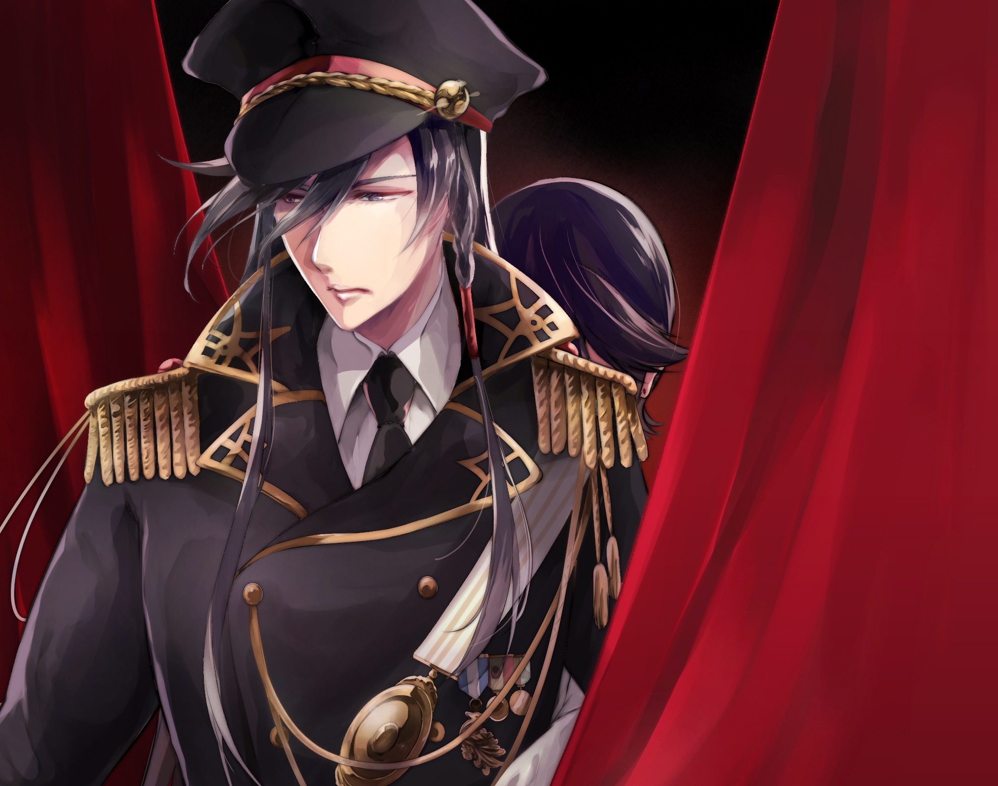 Man in military uniform with another man behind him HD Wallpaper