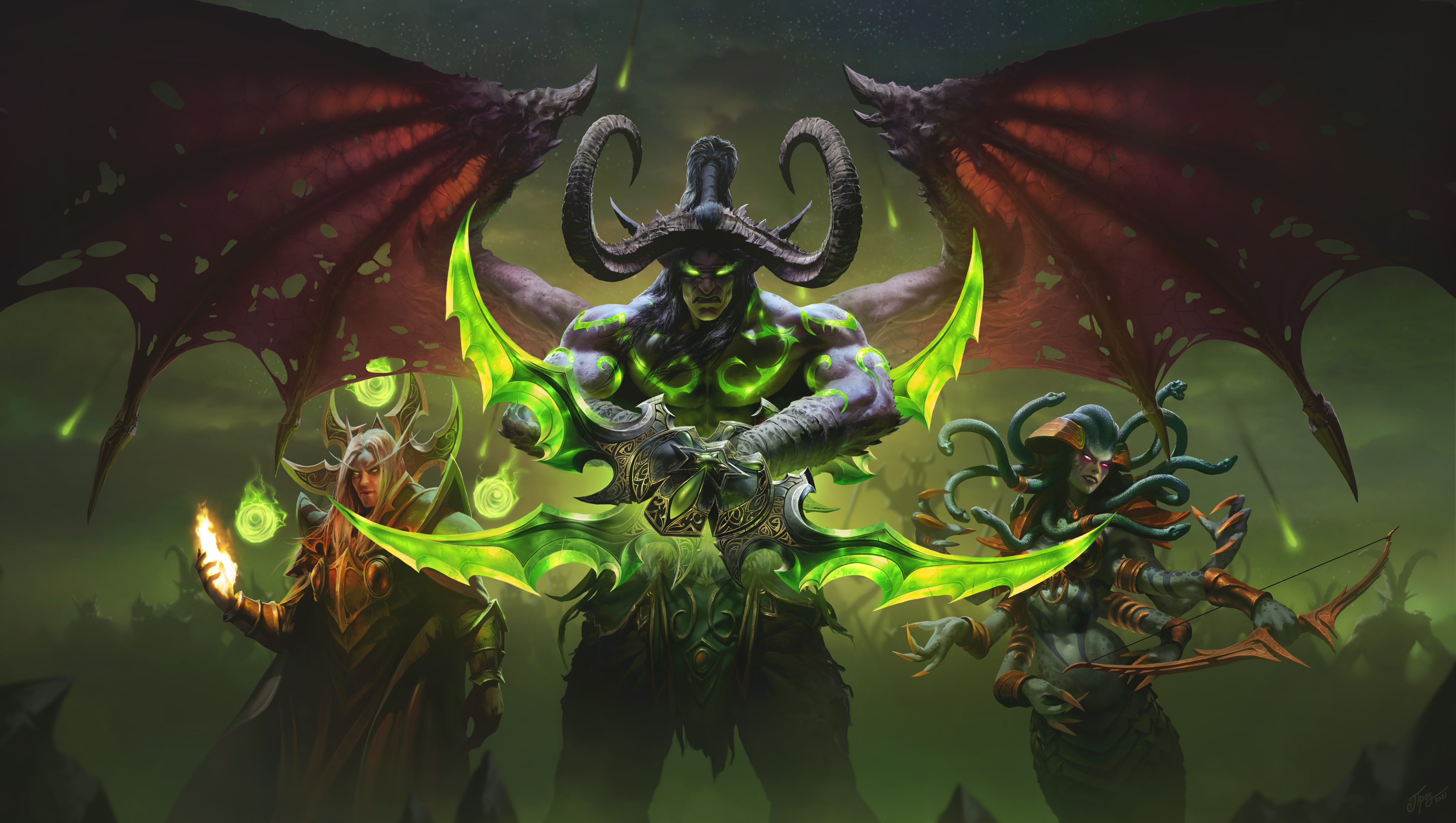 Illidan Stormrage and allies from World of Warcraft HD Wallpaper
