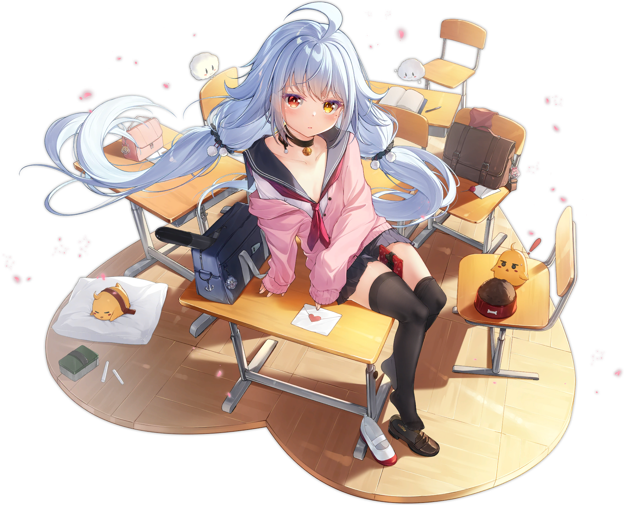 Nicholas from Azur Lane in classroom setting HD Wallpaper