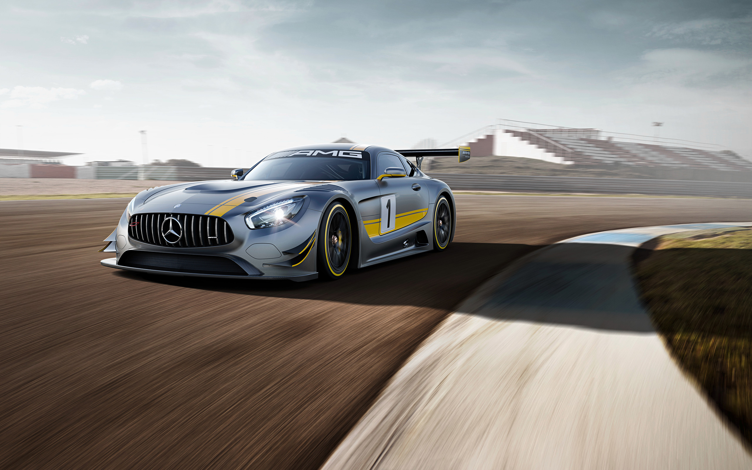 Mercedes-Benz AMG GT3 Race Car on Track HD Wallpaper