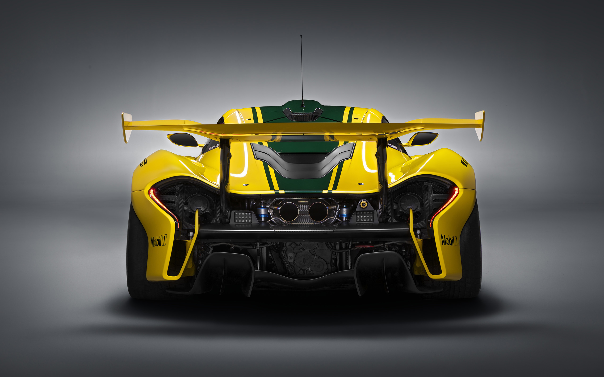 McLaren P1 GTR race car rear view HD Wallpaper