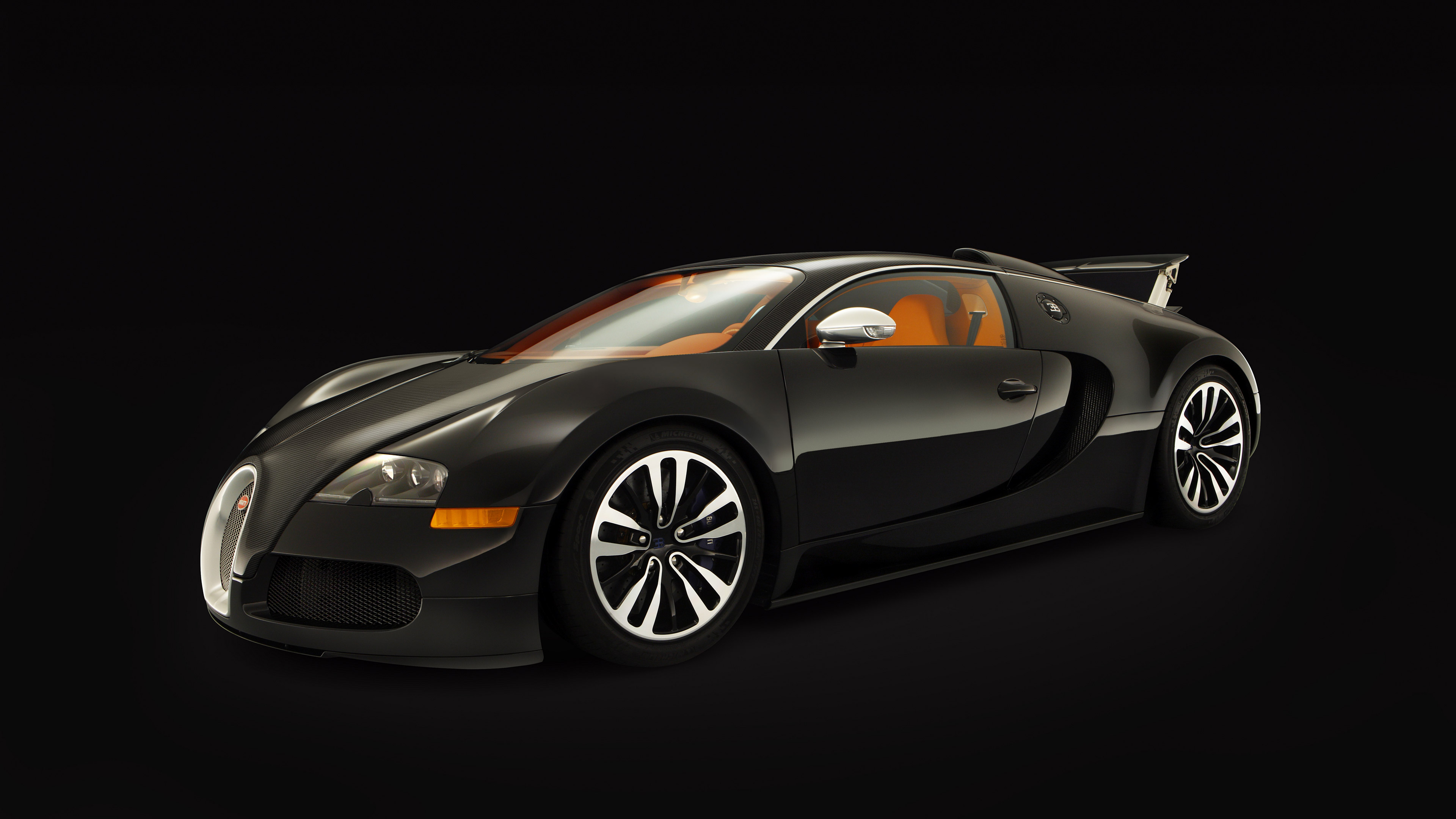 Black 2008 Bugatti Veyron Sang Noir supercar HD Wallpaper