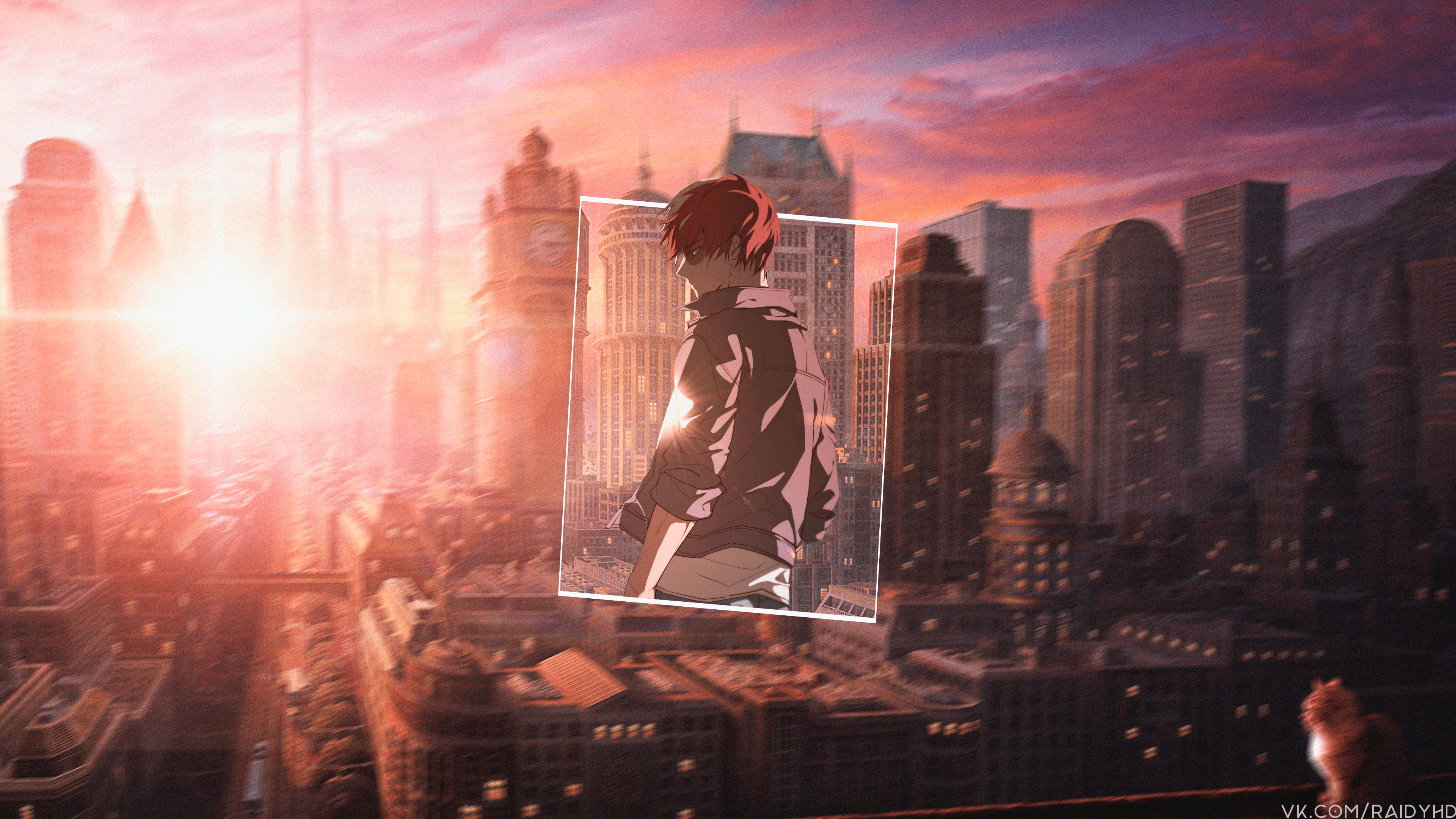 Shoto Todoroki Cityscape at Sunset HD Wallpaper