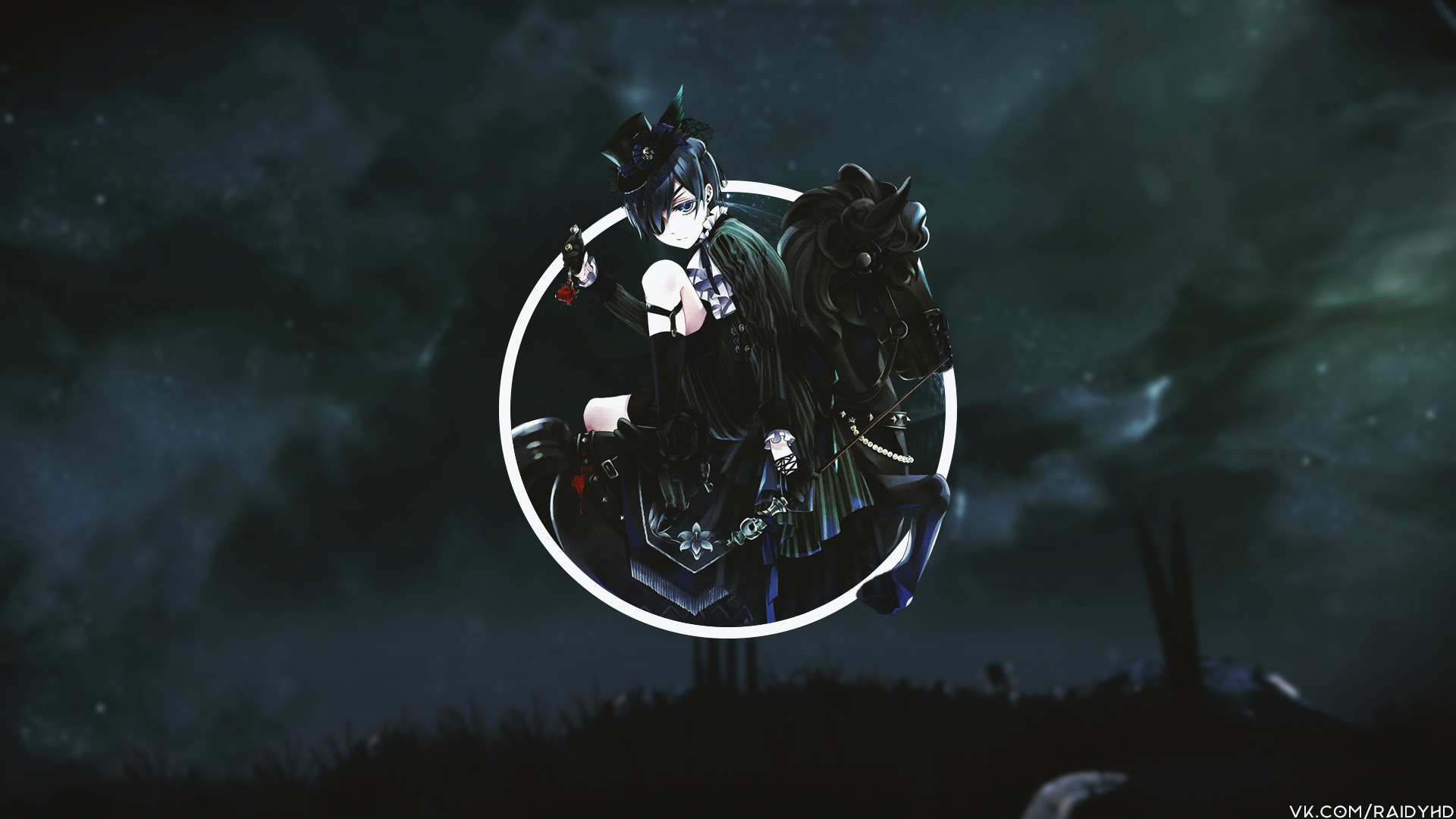 Ciel Phantomhive from Black Butler riding a horse HD Wallpaper