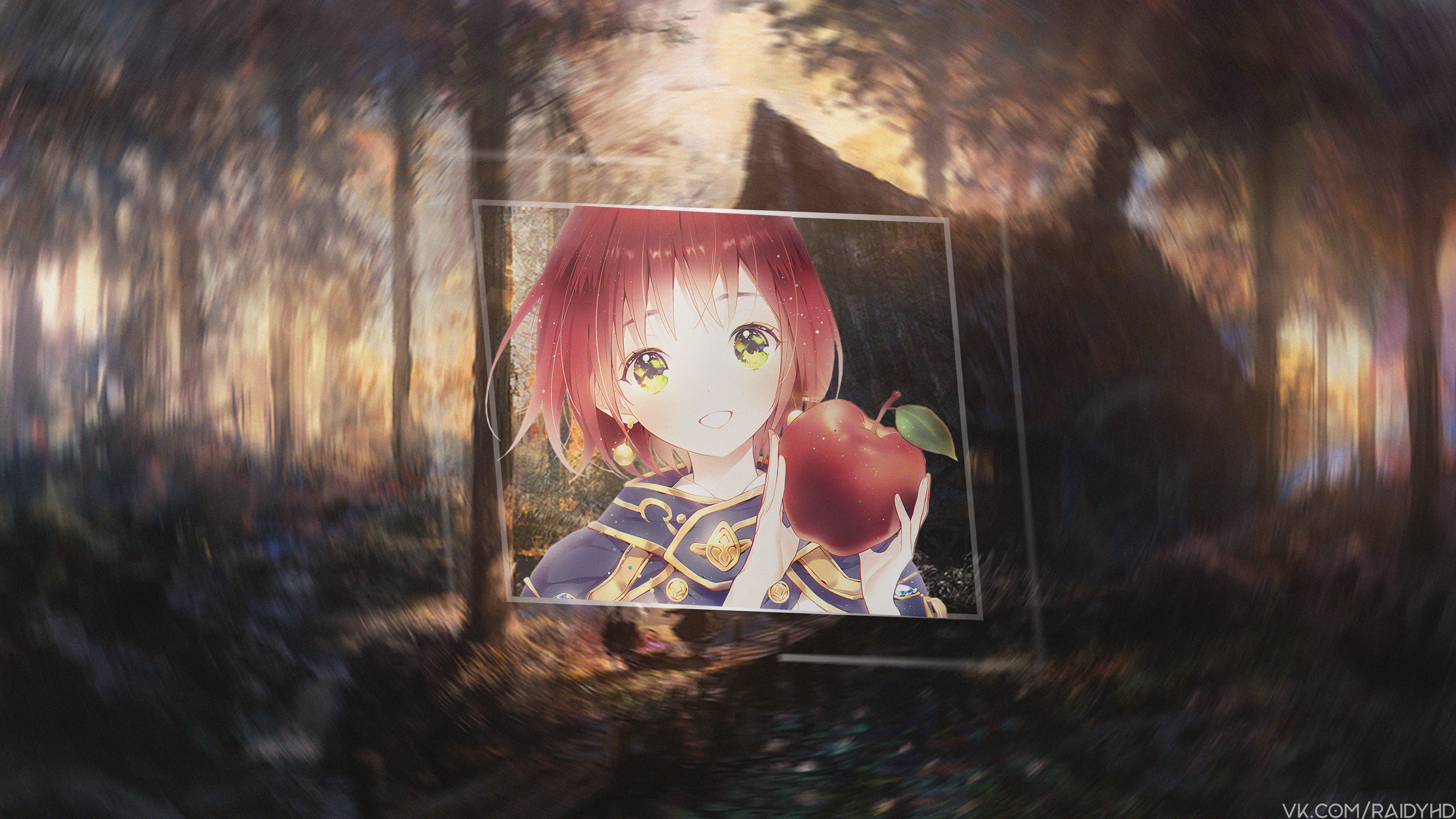 Shirayuki from Snow White With The Red Hair holding an apple HD Wallpaper