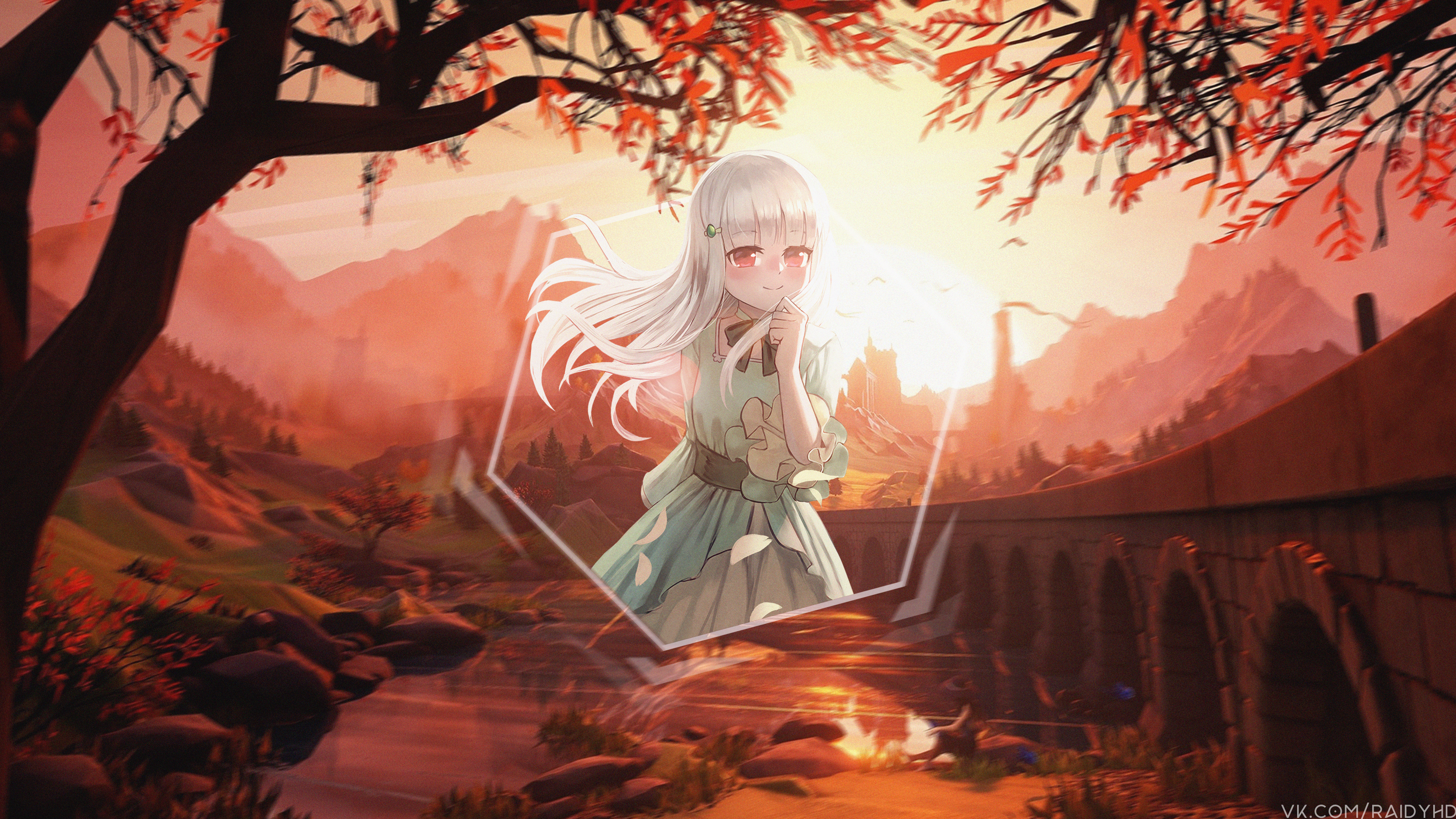 Sophia Ascart in a fantasy landscape HD Wallpaper