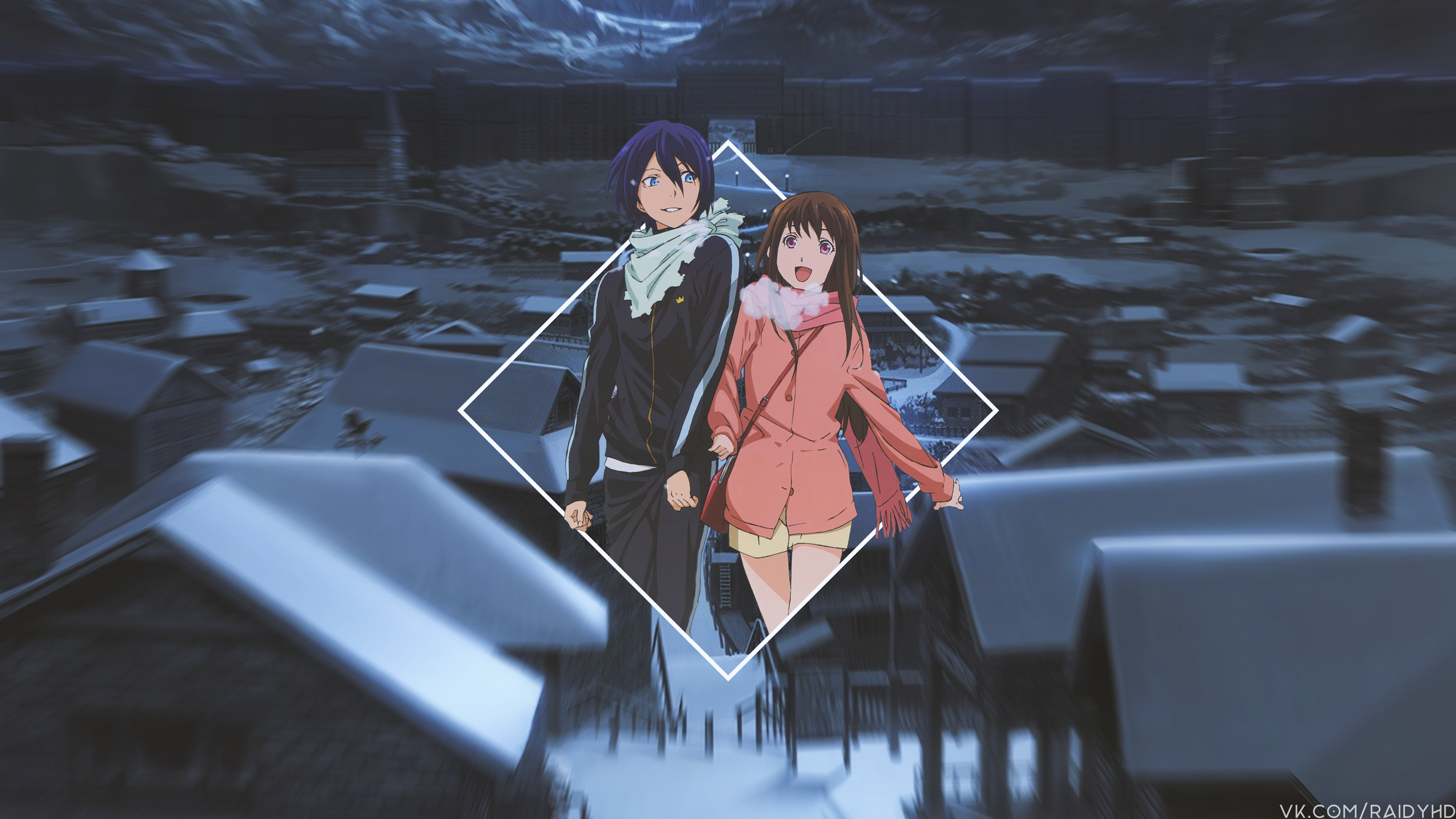 Yato and Hiyori from Noragami HD Wallpaper
