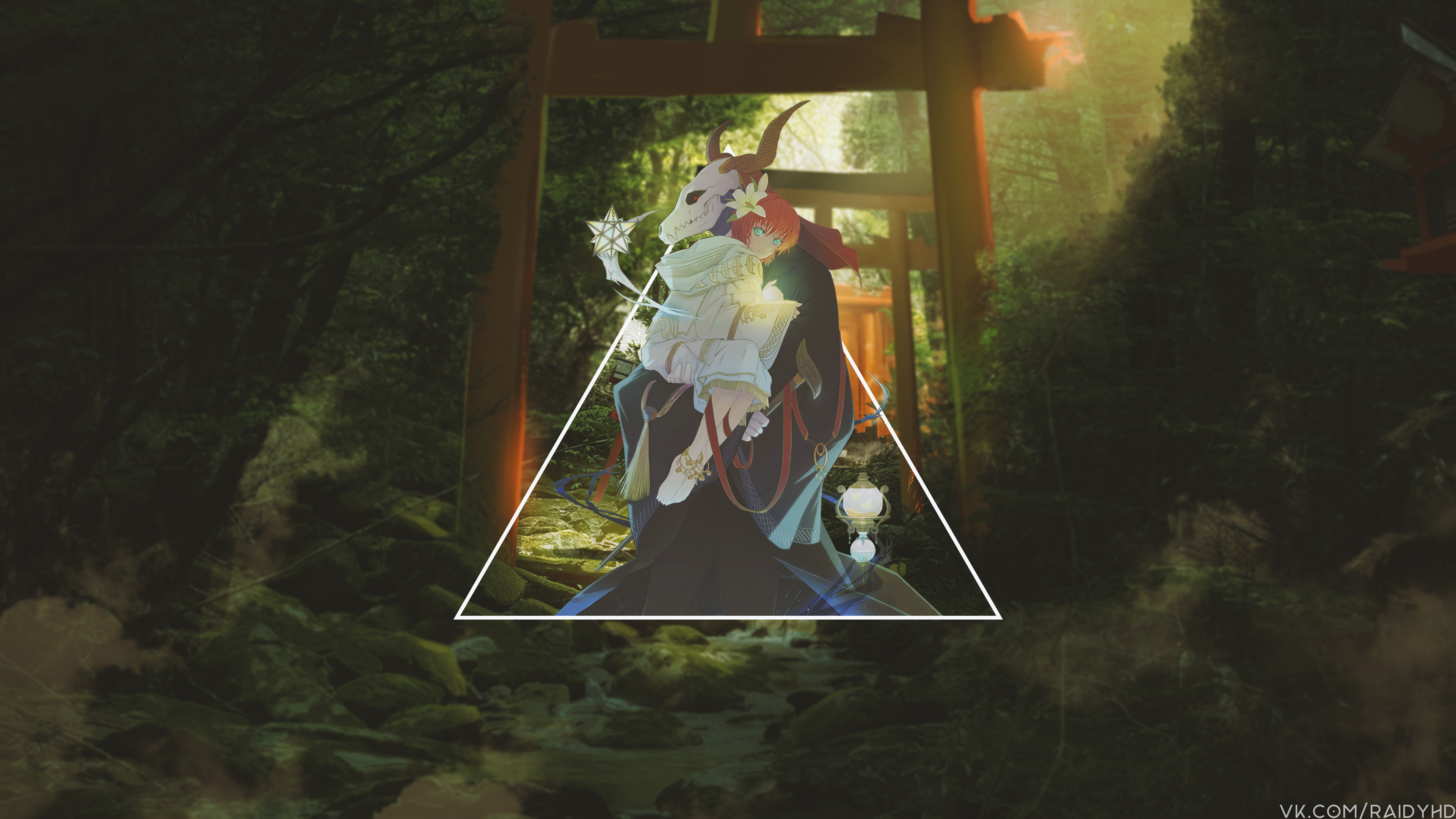 Chise Hatori and Elias Ainsworth in a forest HD Wallpaper