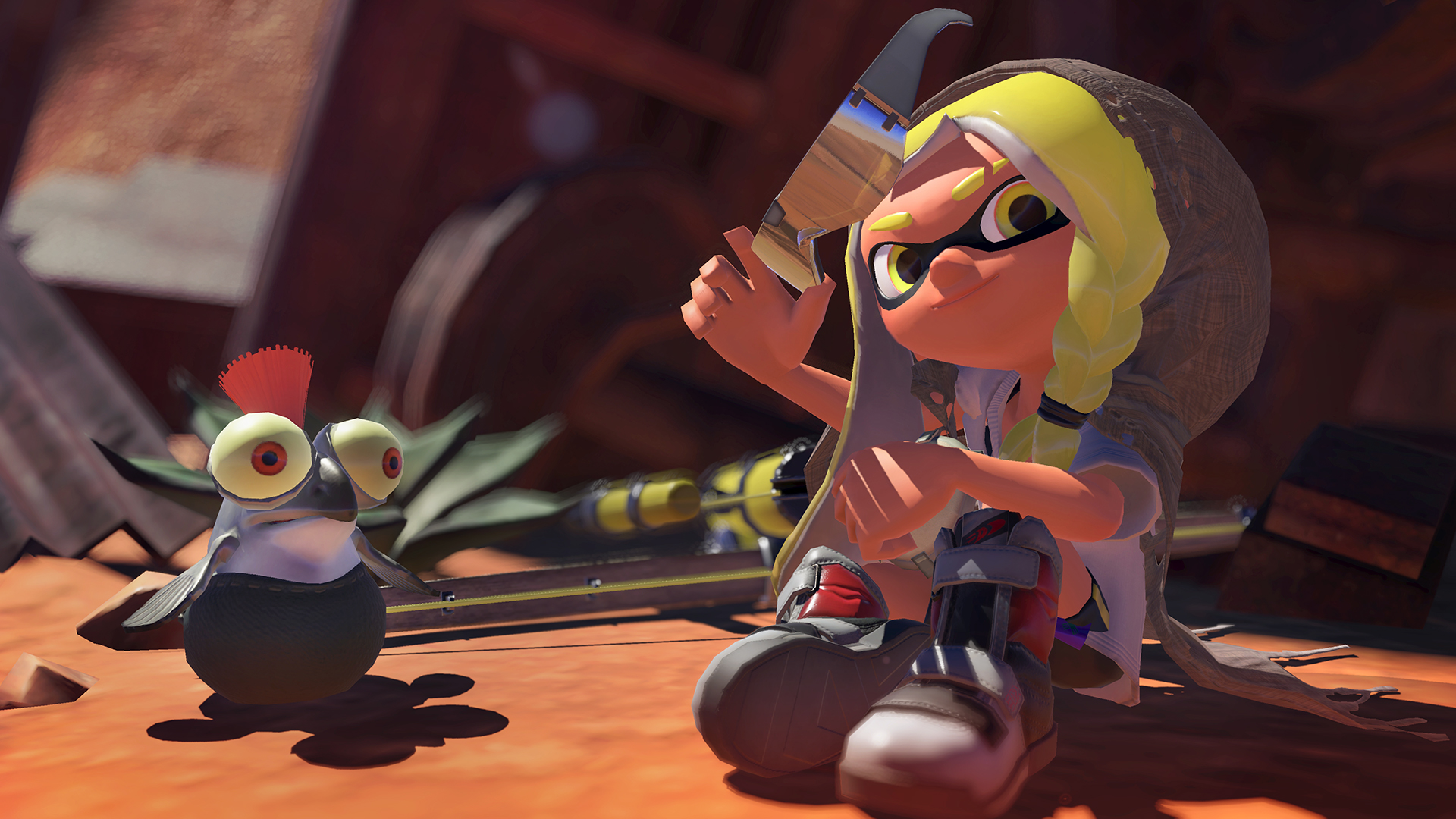 Splatoon 3 character with a small creature HD Wallpaper