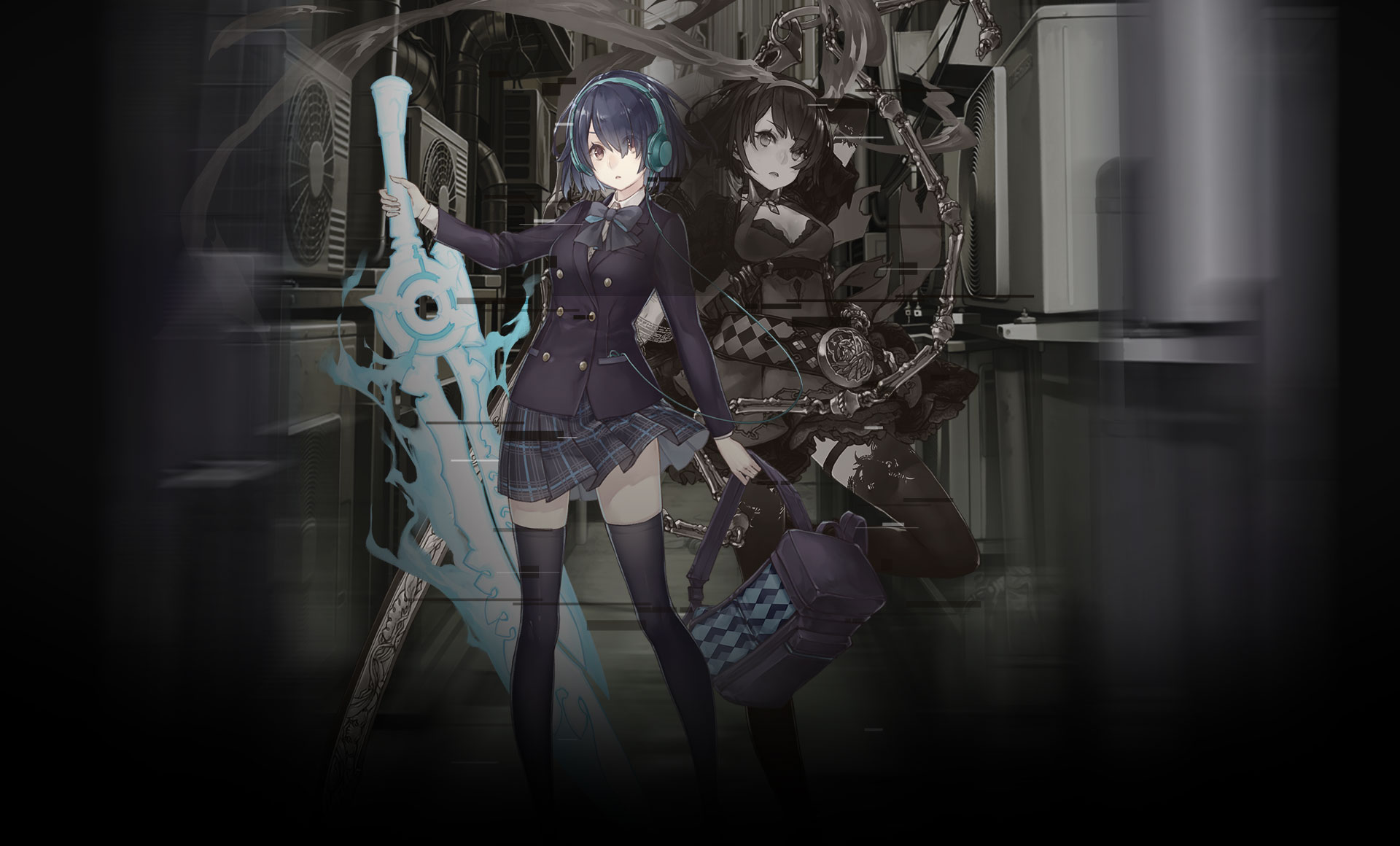 Girl with headphones and sword from SINoALICE HD Wallpaper