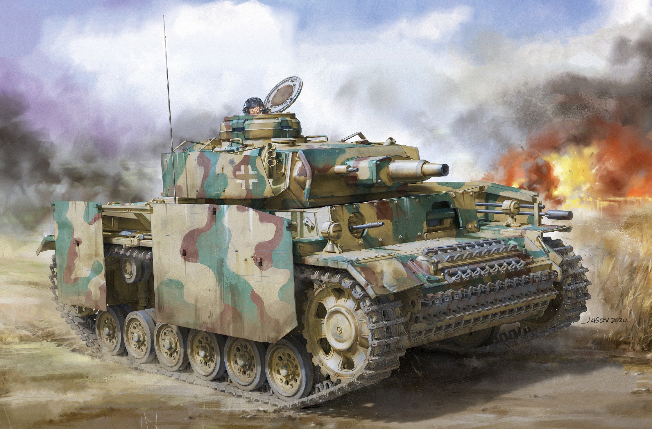 Panzer III tank in combat HD Wallpaper