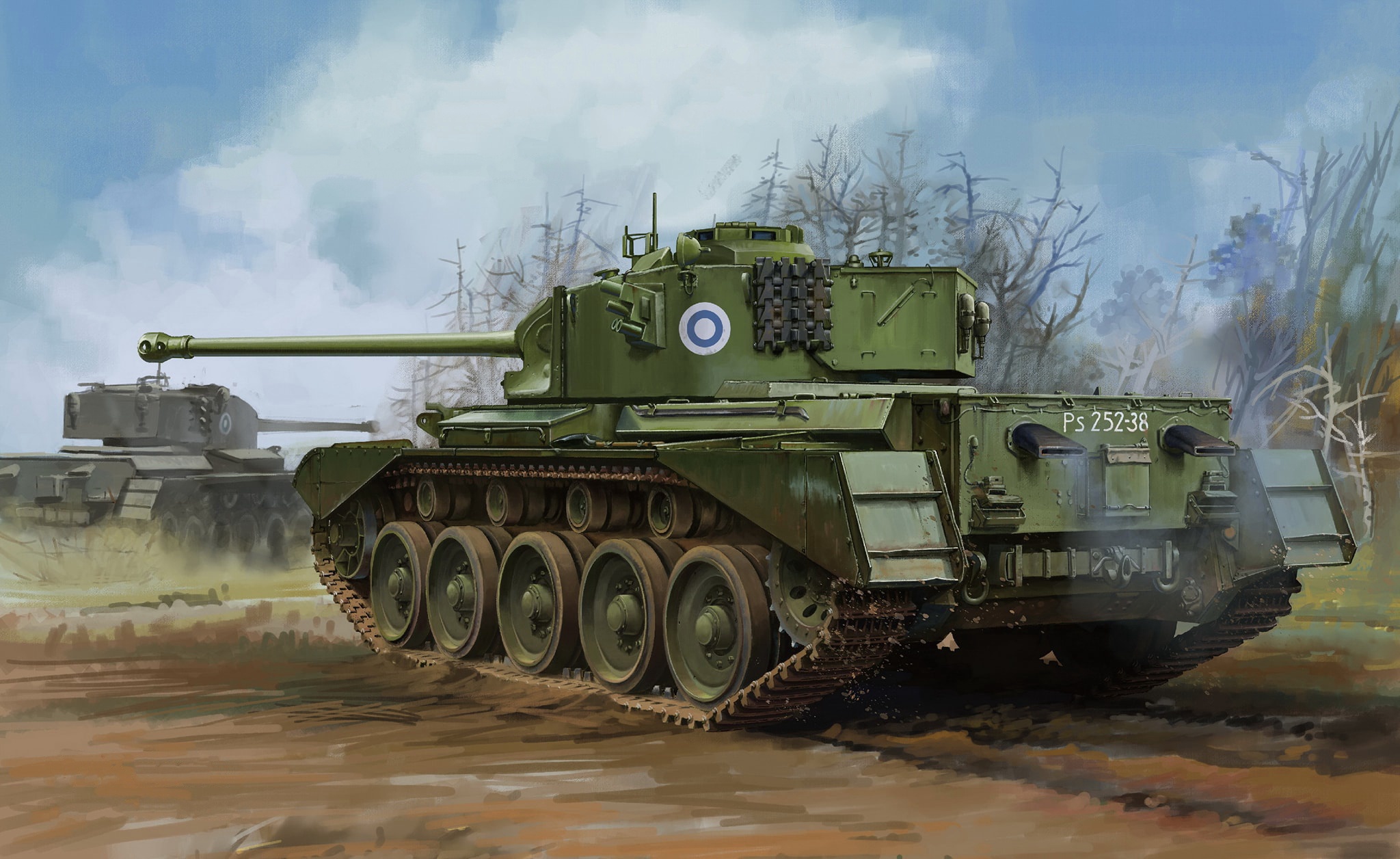 British Centurion Tank in a Forest HD Wallpaper