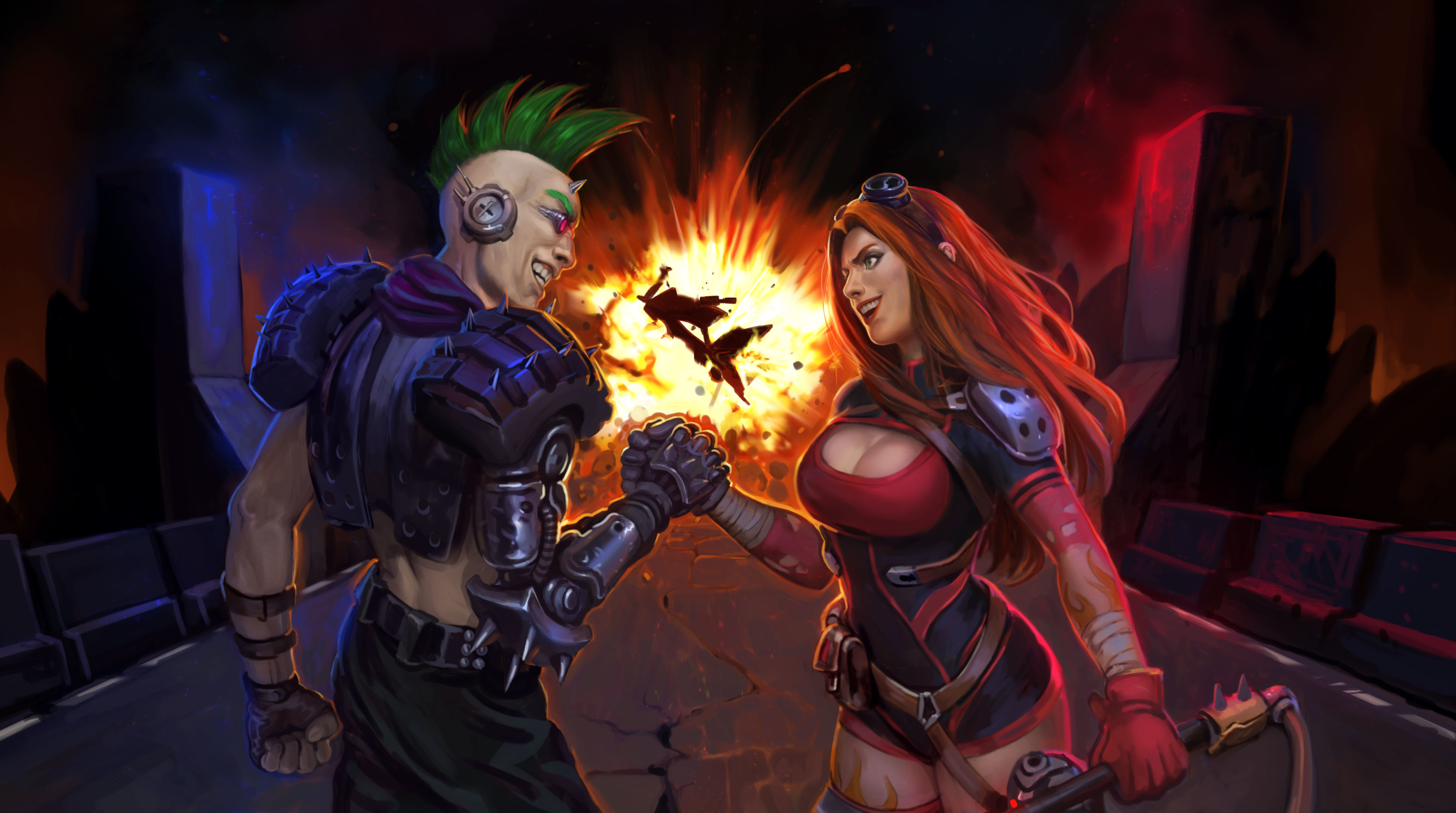 Heavy Metal Machines characters arm wrestling HD Wallpaper