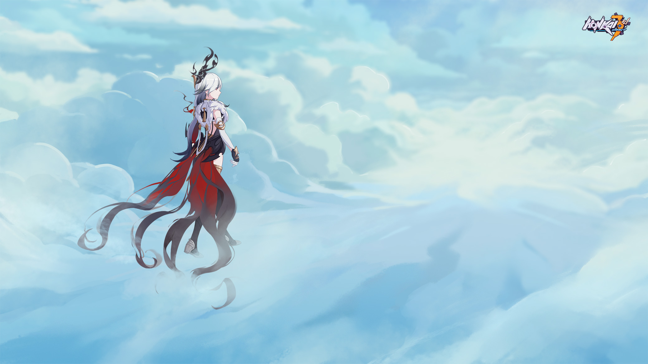 Character from Honkai Impact 3rd in clouds HD Wallpaper