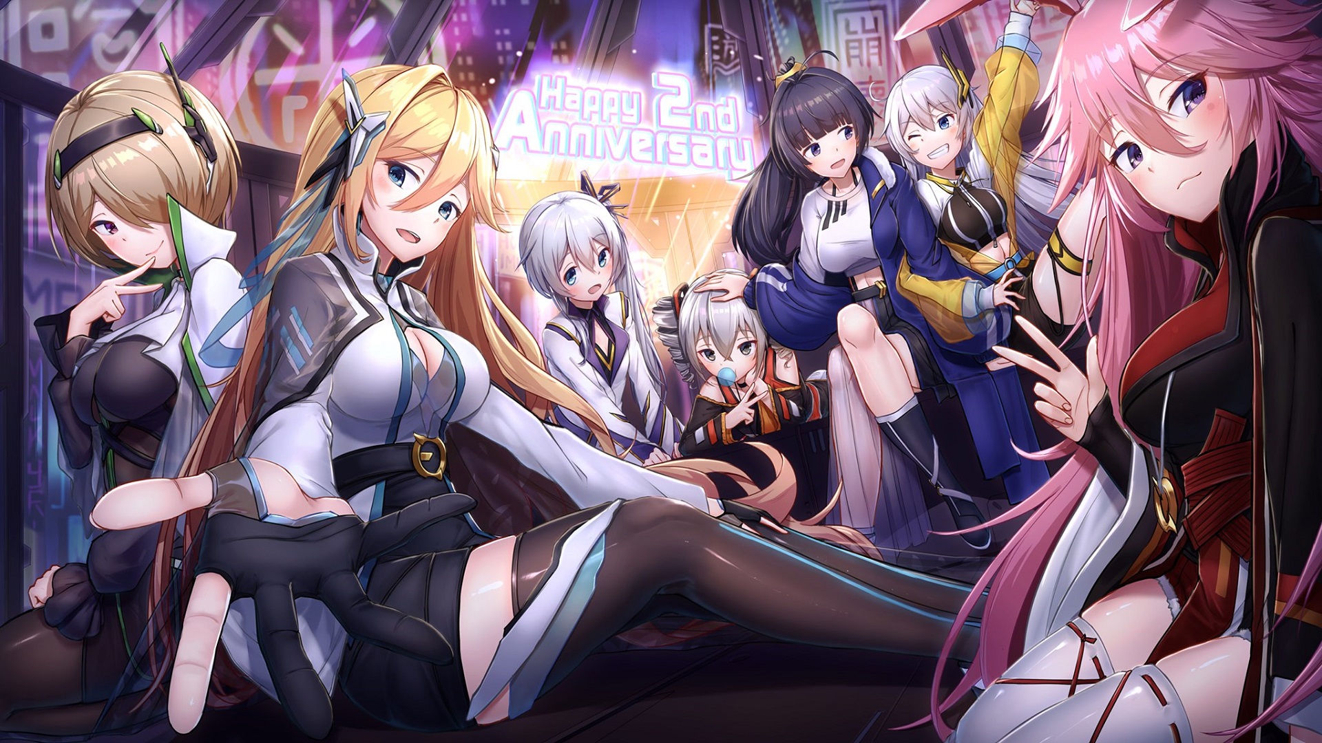 Honkai Impact 3rd characters celebrating 2nd anniversary HD Wallpaper