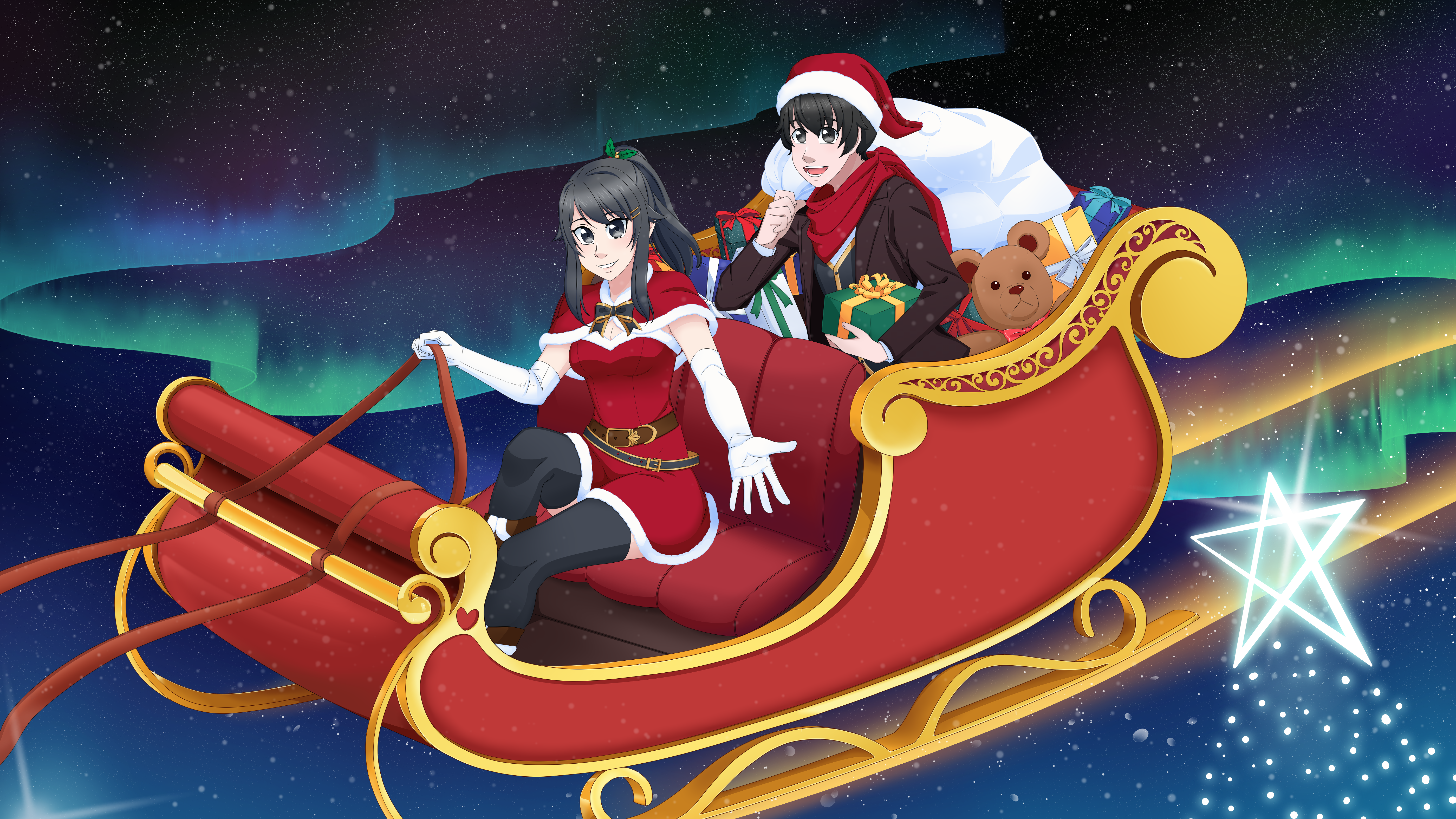 Yandere Simulator 4K Festive Sleigh Ride HD Wallpaper