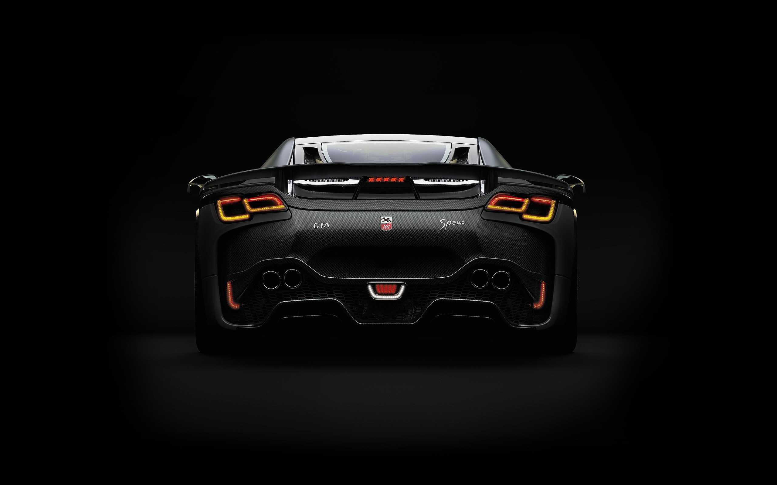 GTA Spano (2015) Black Sport Car Rear View HD Wallpaper