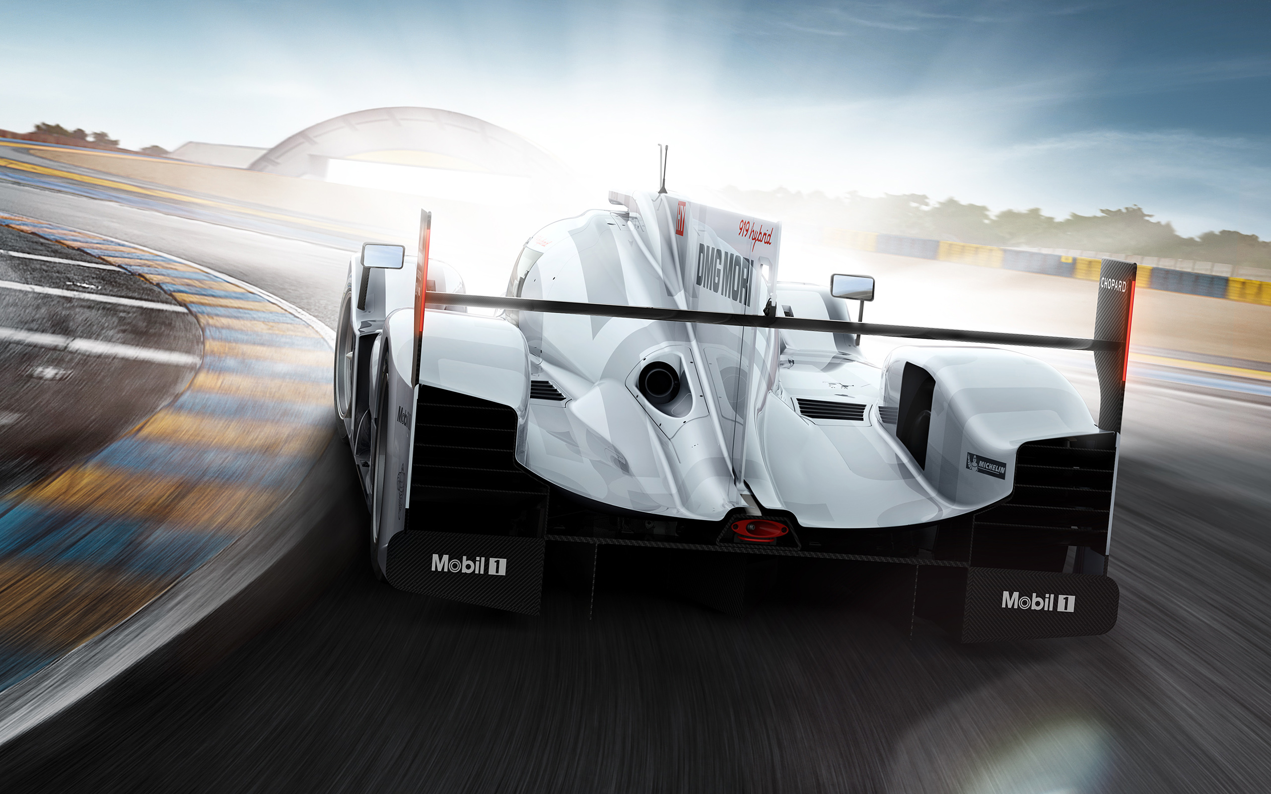 Porsche 919 Hybrid race car on a track HD Wallpaper