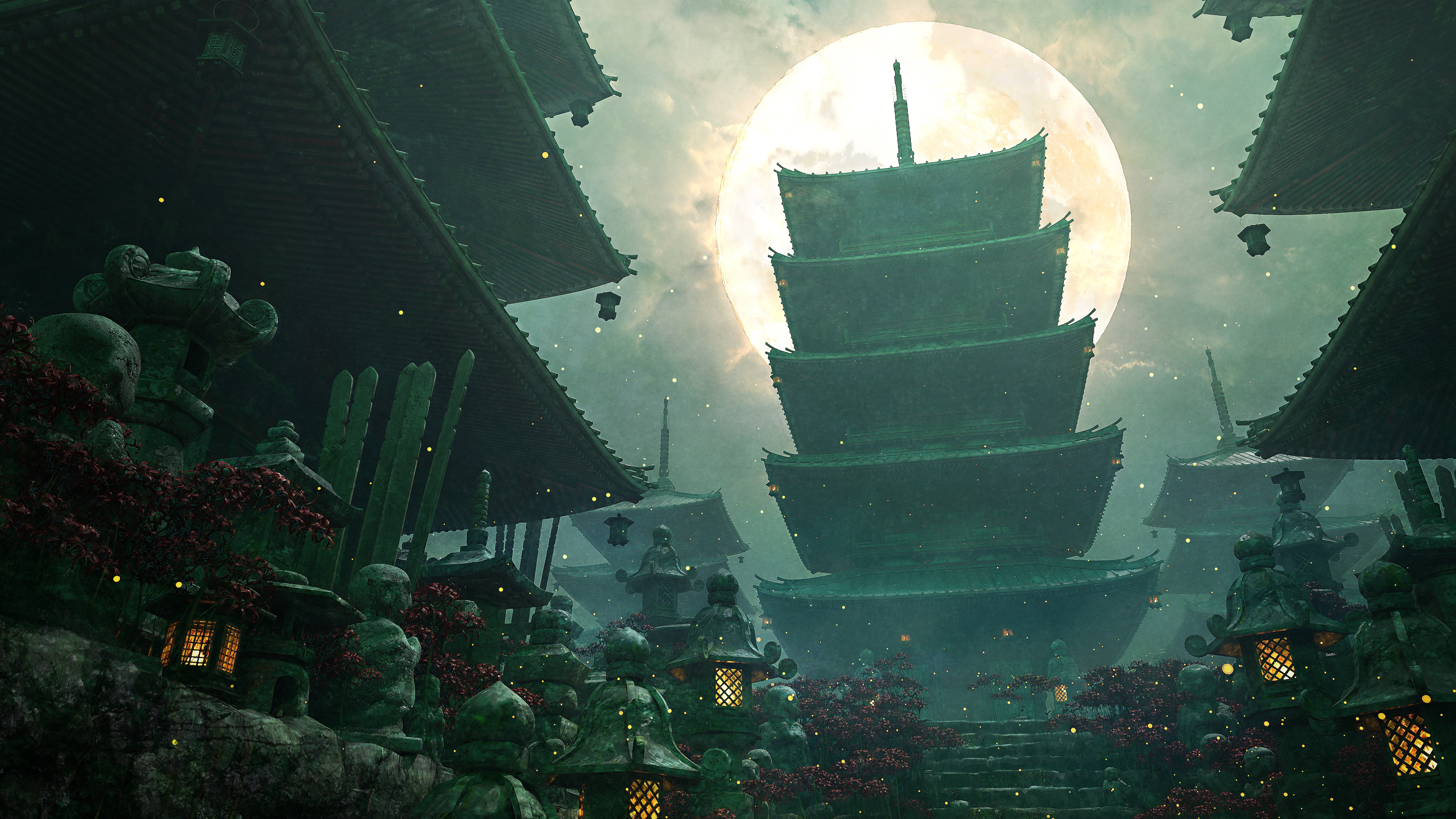 Pagoda 4K HD Wallpaper