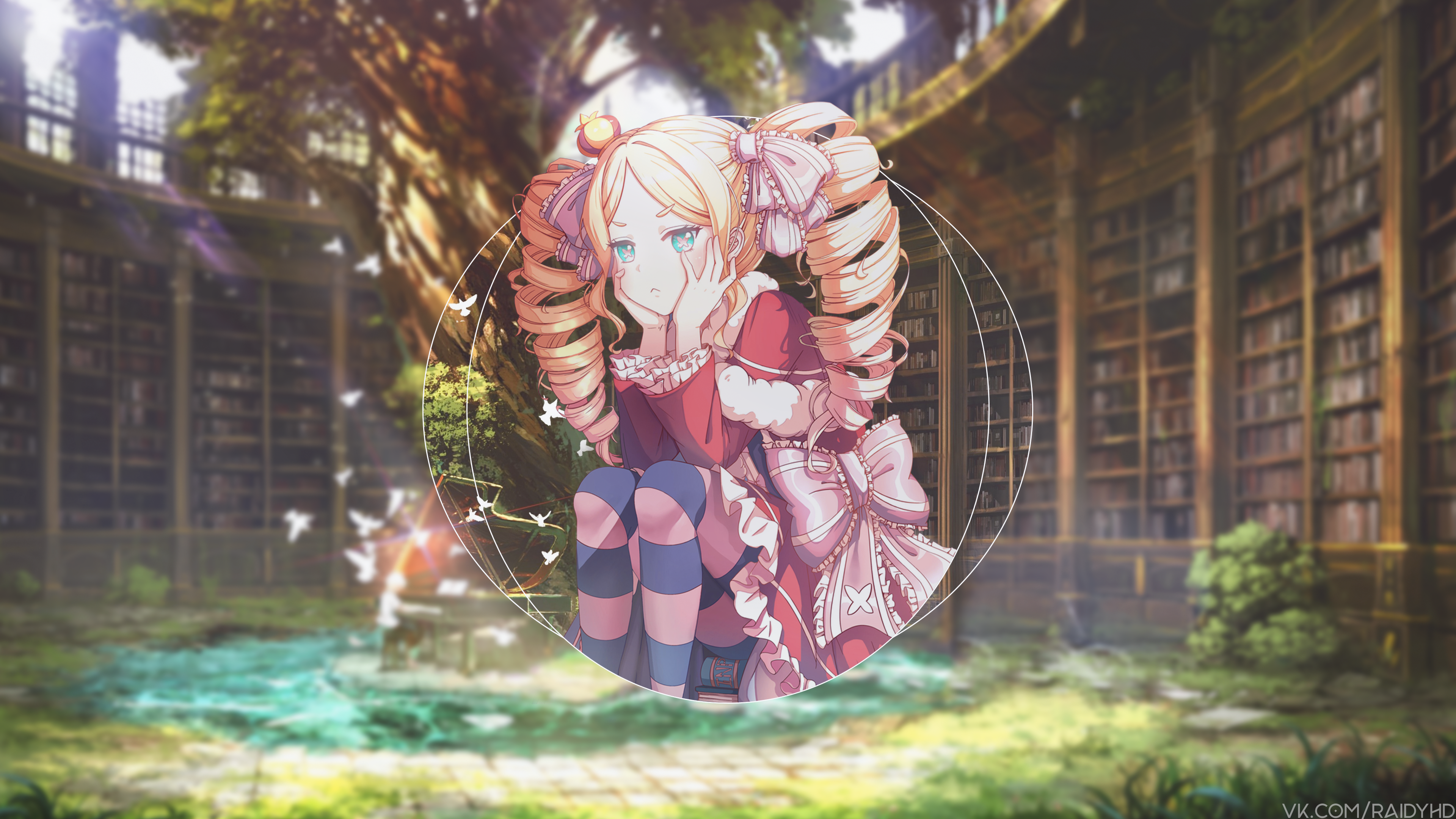 Beatrice from Re:ZERO in a library HD Wallpaper
