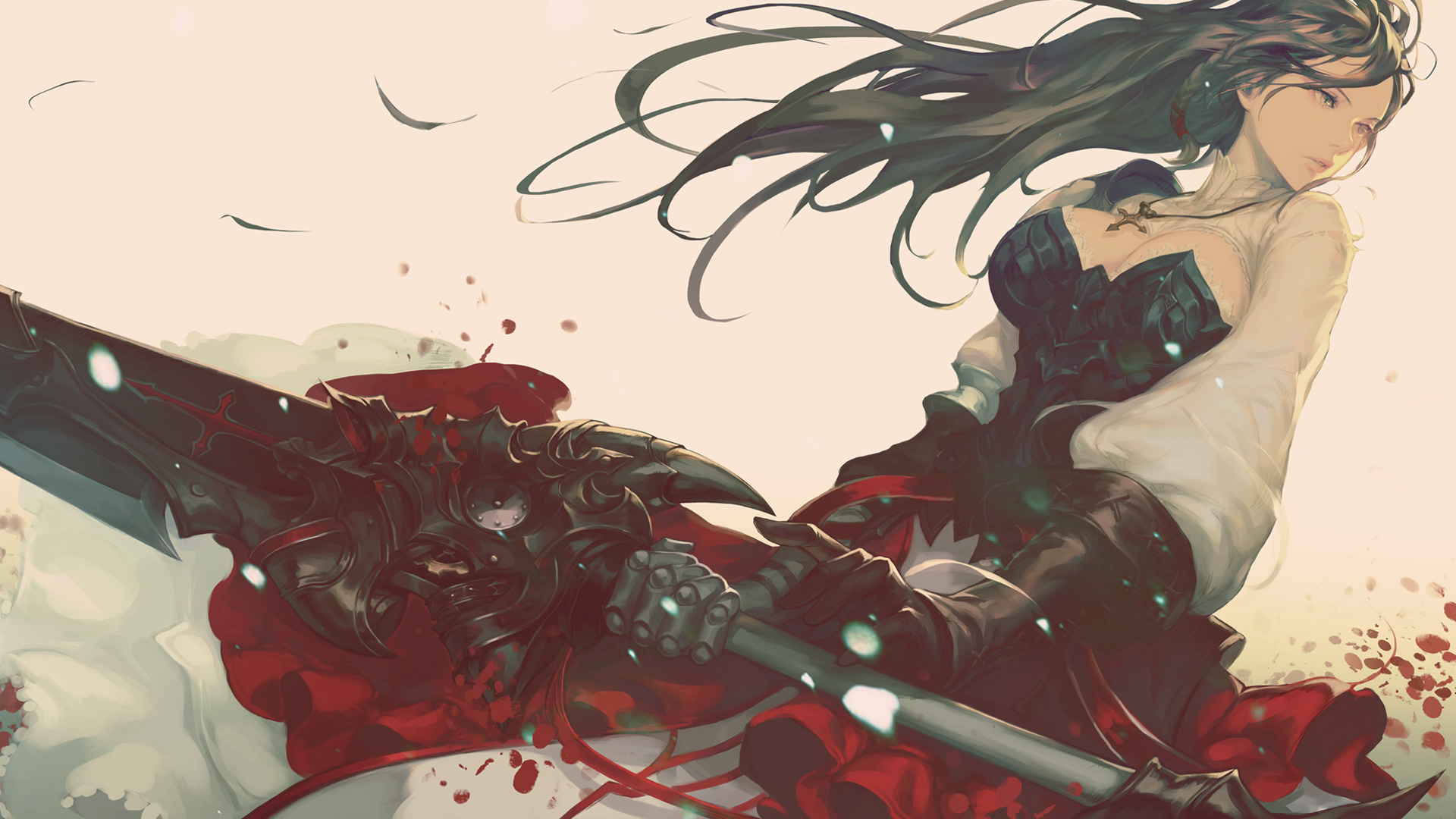 Woman with large weapon from Heir Of Light HD Wallpaper