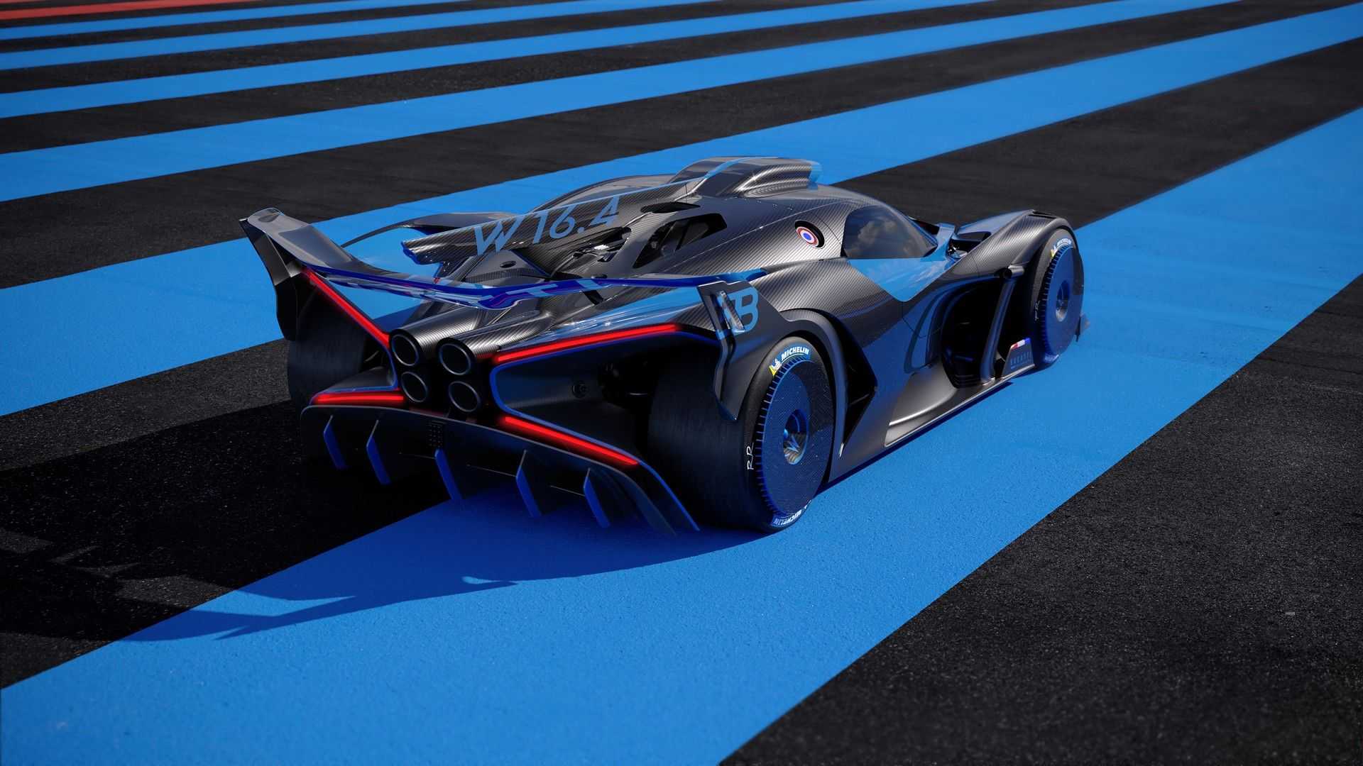 Bugatti Bolide on a striped track HD Wallpaper