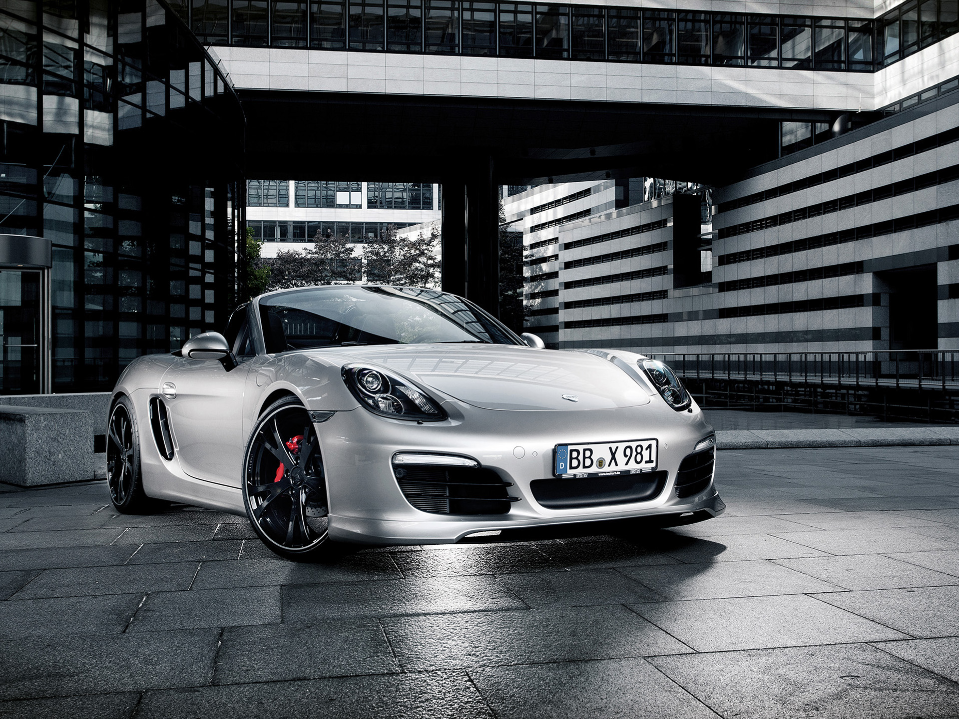 Silver Porsche Boxster Convertible Sports Car HD Wallpaper