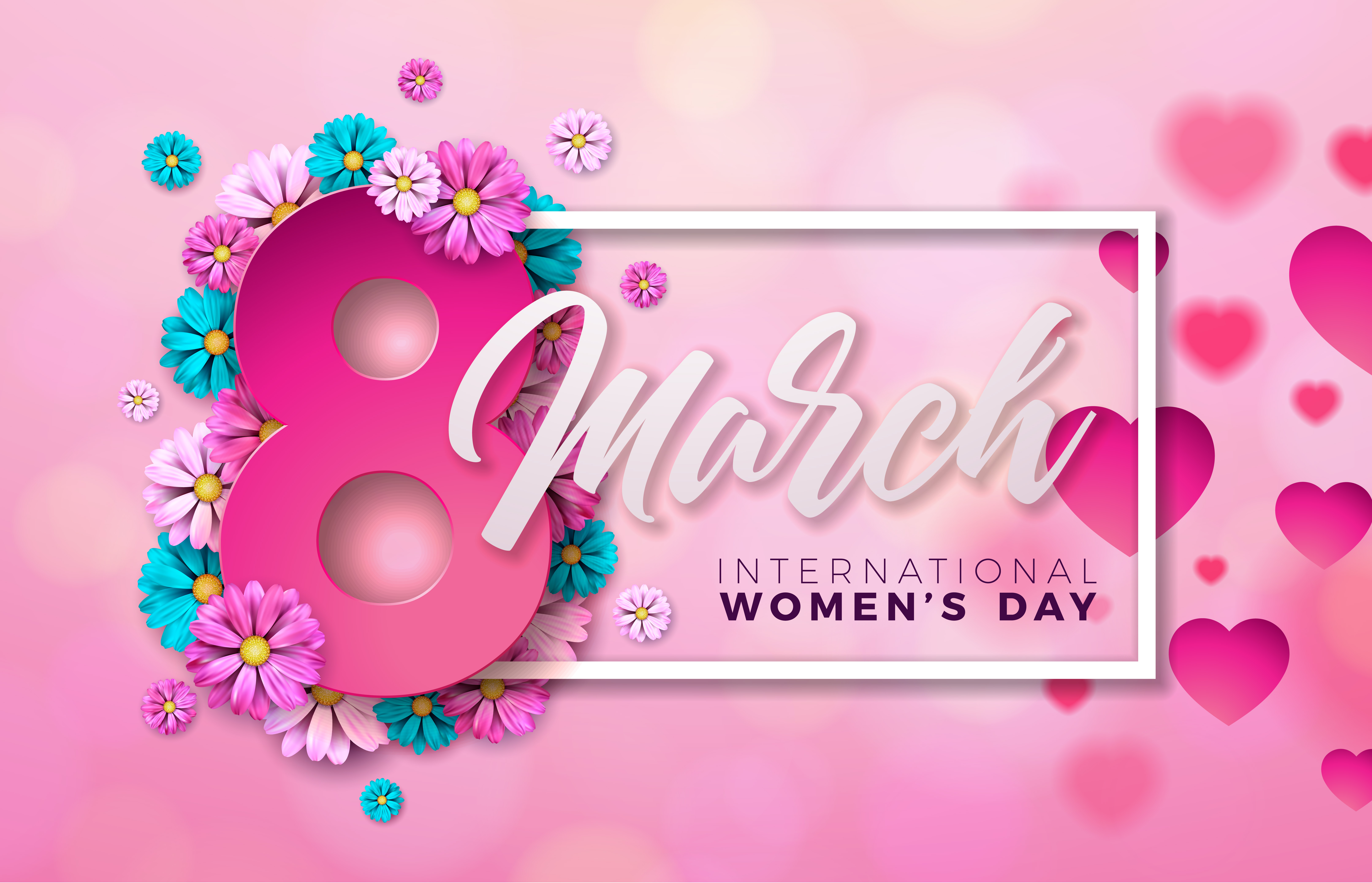 International Women's Day March 8th Flowers HD Wallpaper