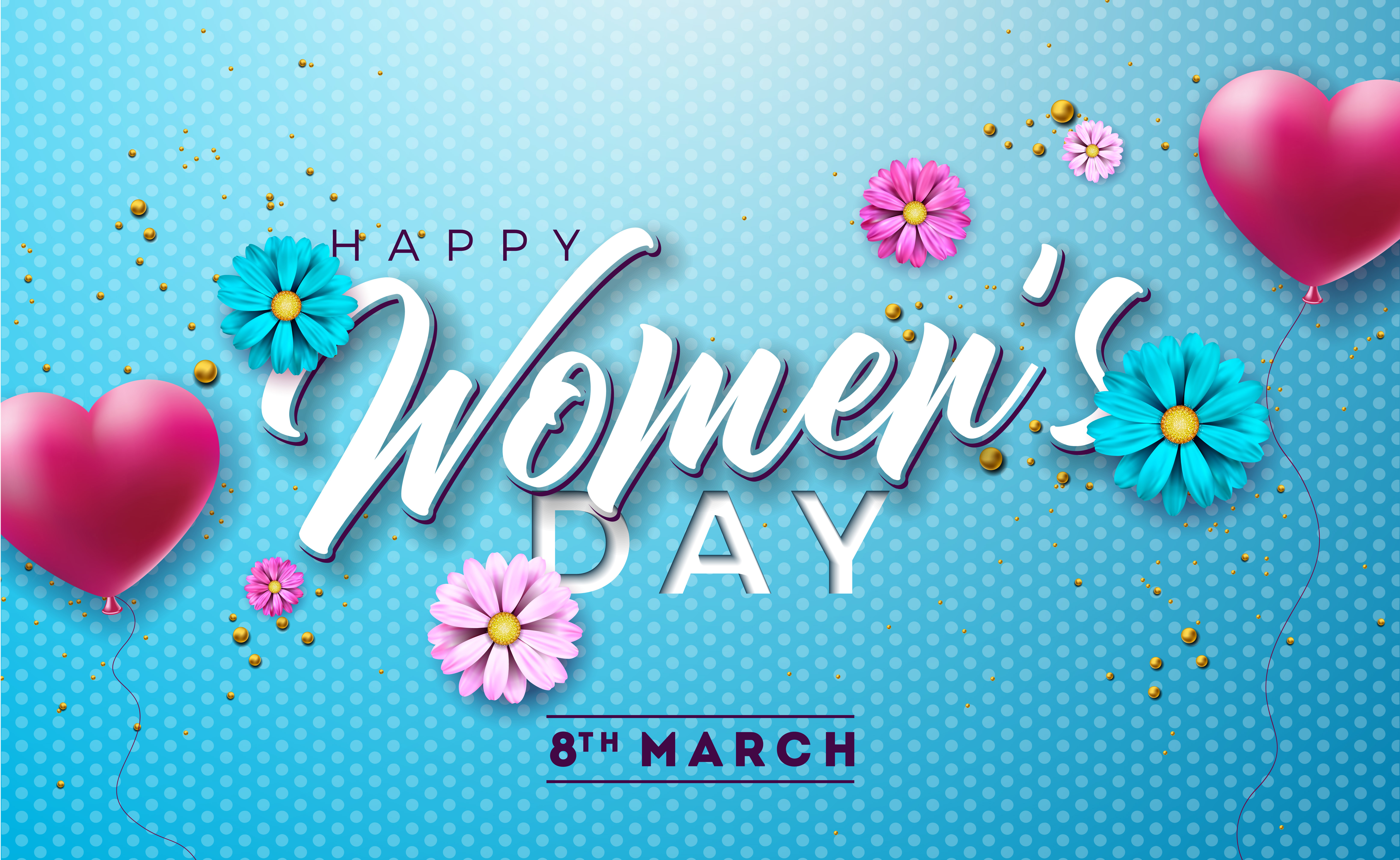 Happy Women's Day 8th March 4K HD Wallpaper