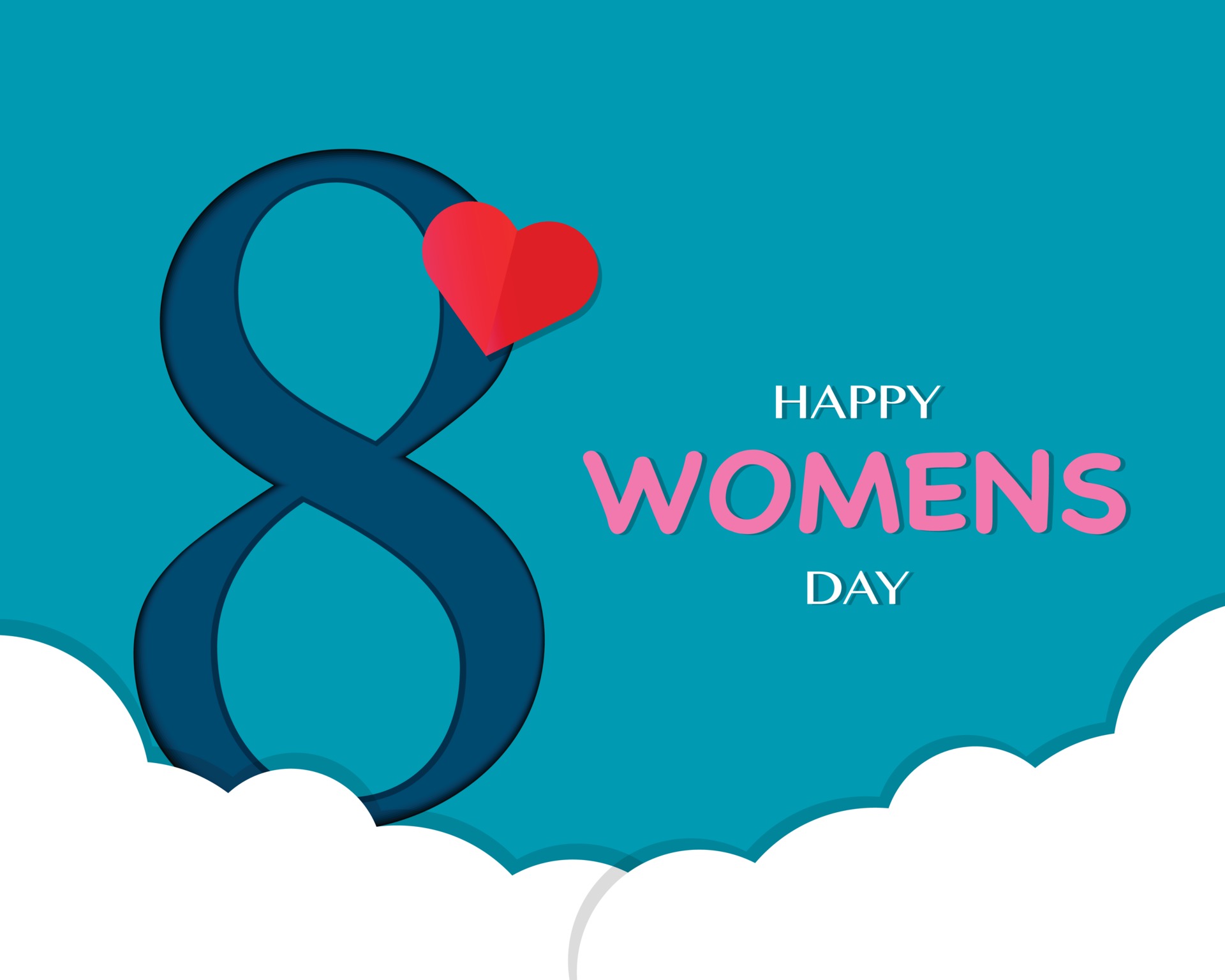 Happy Womens Day with 8 and Heart HD Wallpaper