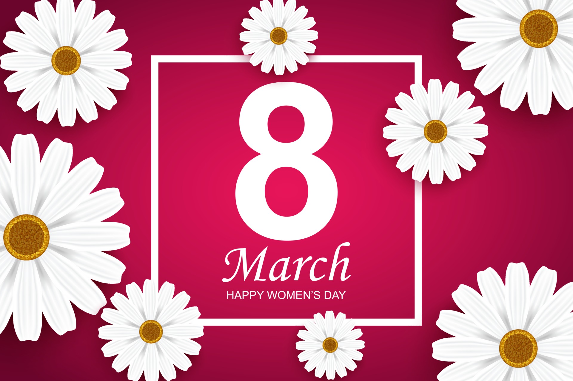 Happy Women's Day 8 March Flowers HD Wallpaper