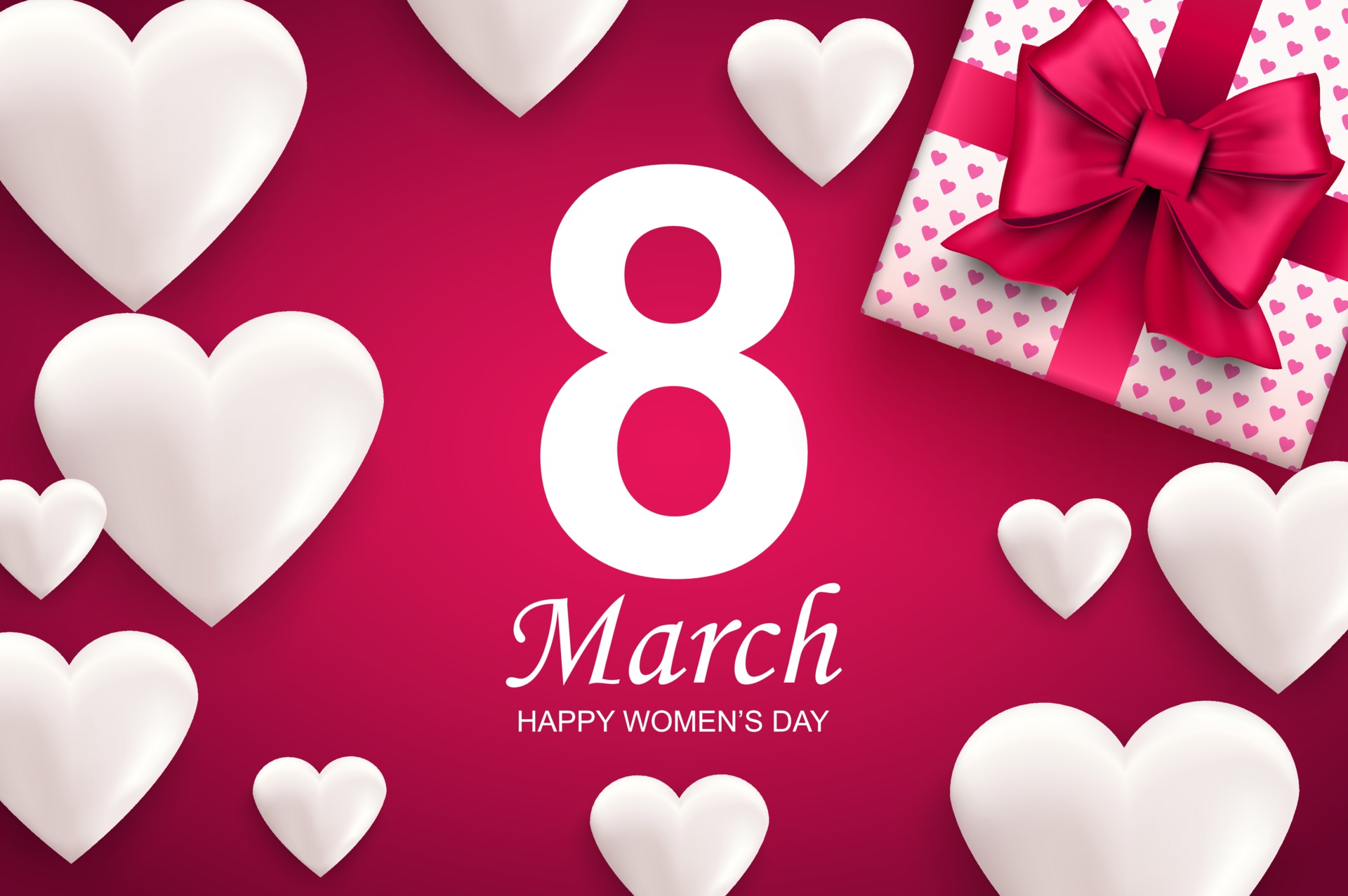Happy Women's Day March 8th Gift Hearts HD Wallpaper