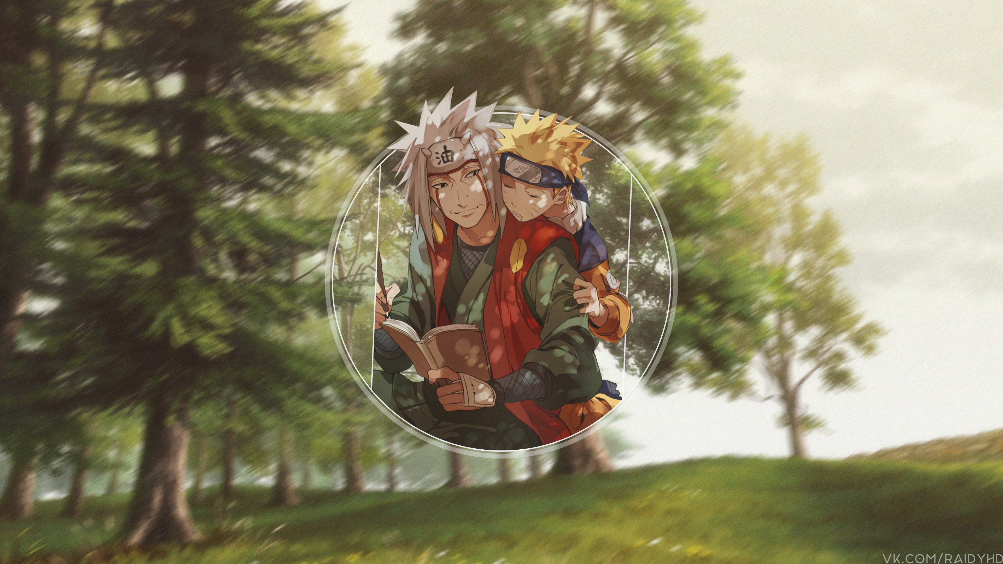 Jiraiya and Naruto Uzumaki 4K Art HD Wallpaper