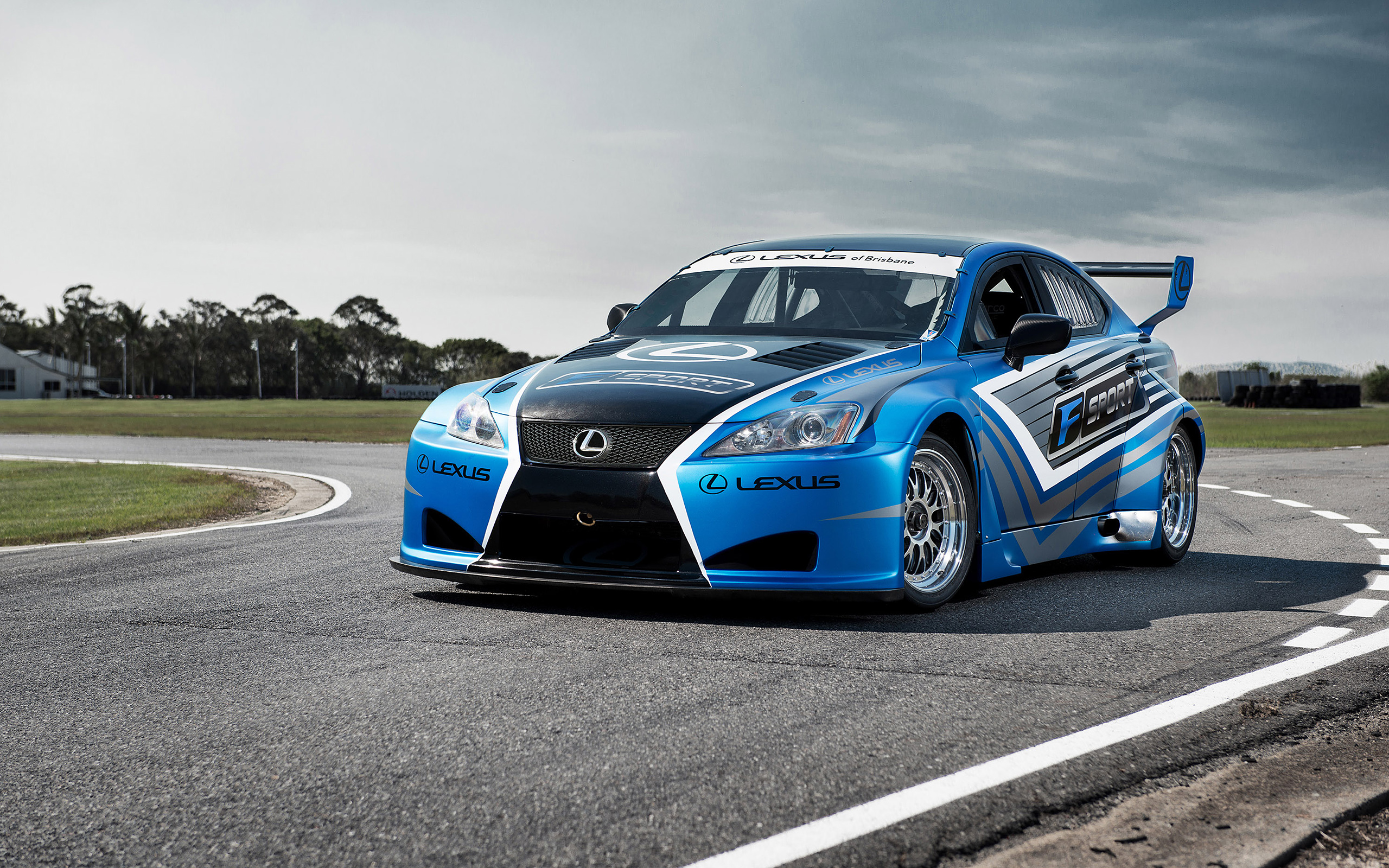 Blue Lexus IS F Race Car on Track HD Wallpaper