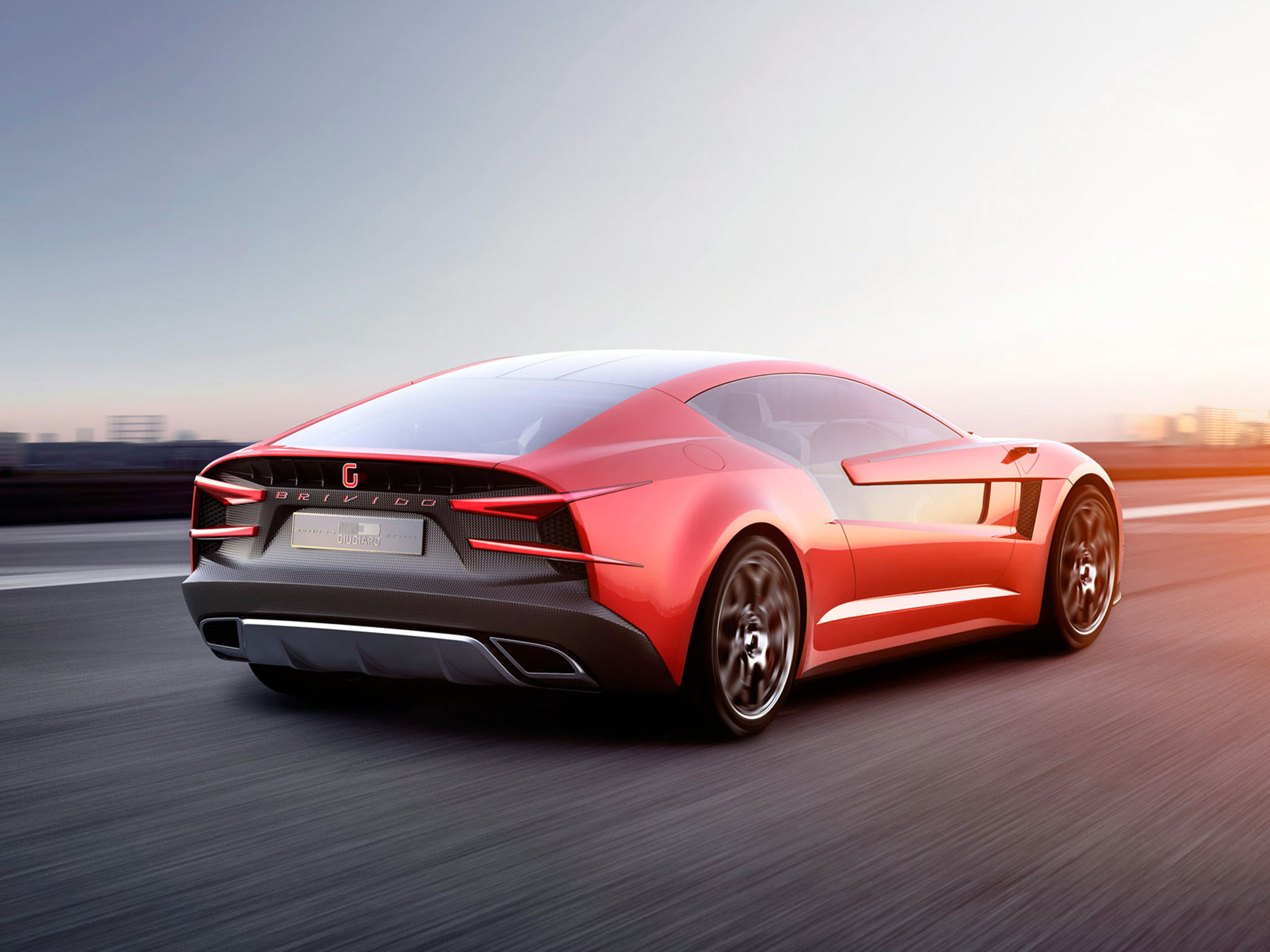 Italdesign Brivido Concept car driving on a road HD Wallpaper